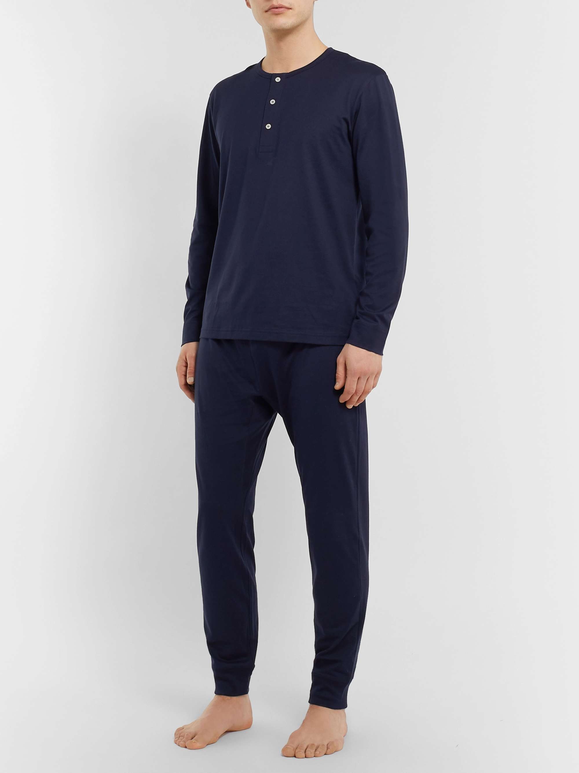 HANDVAERK Tapered Pima Cotton-Jersey Pyjama Trousers