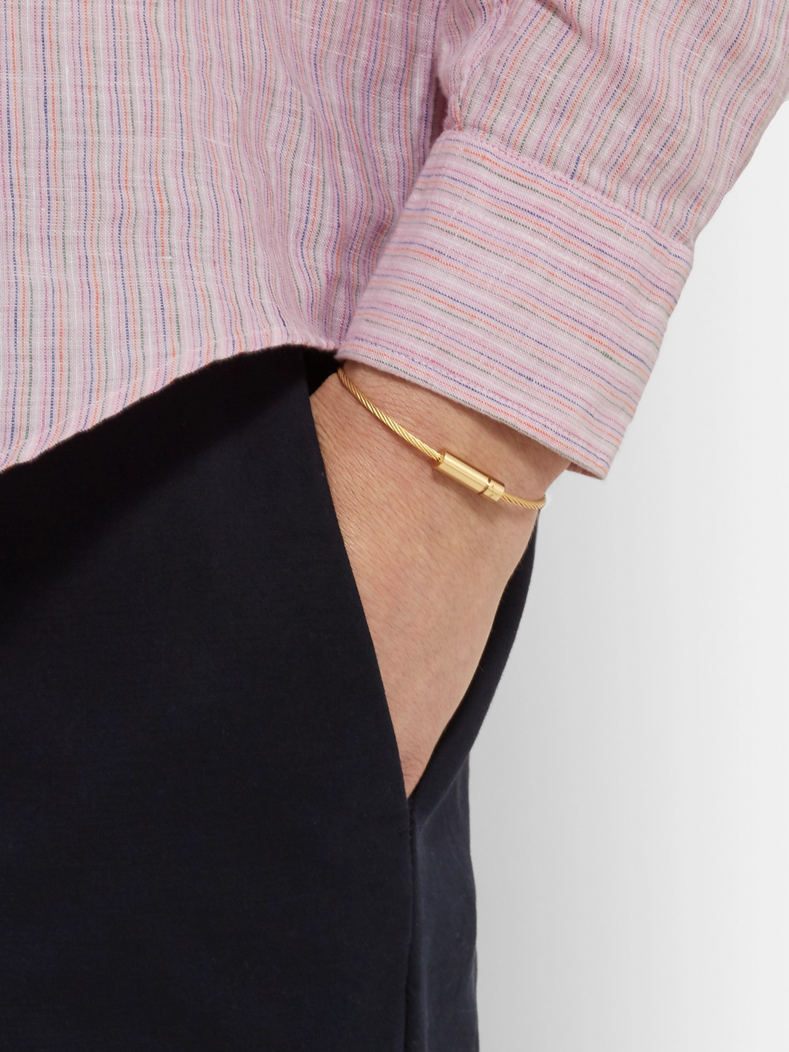 Shop Le Gramme Le 11 Brushed 18-karat Gold Bracelet