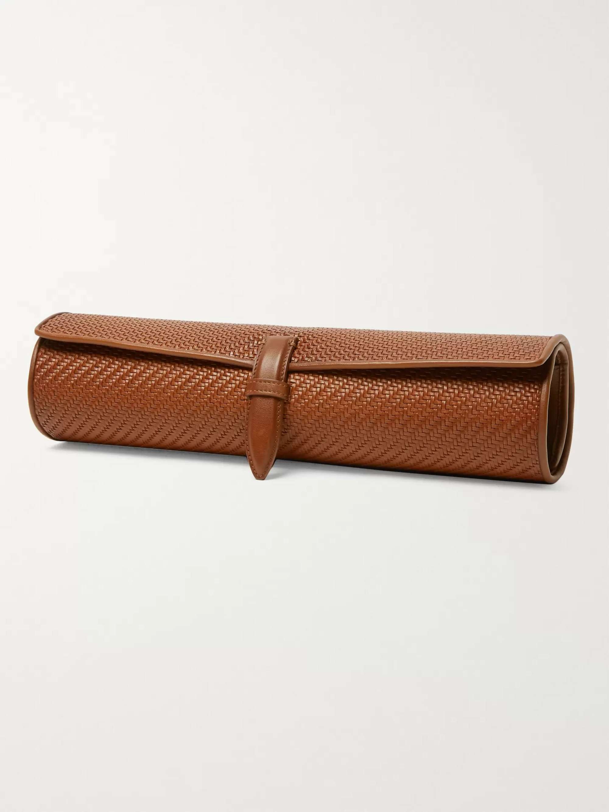 ZEGNA Pelle Tessuta Leather Checkers Set