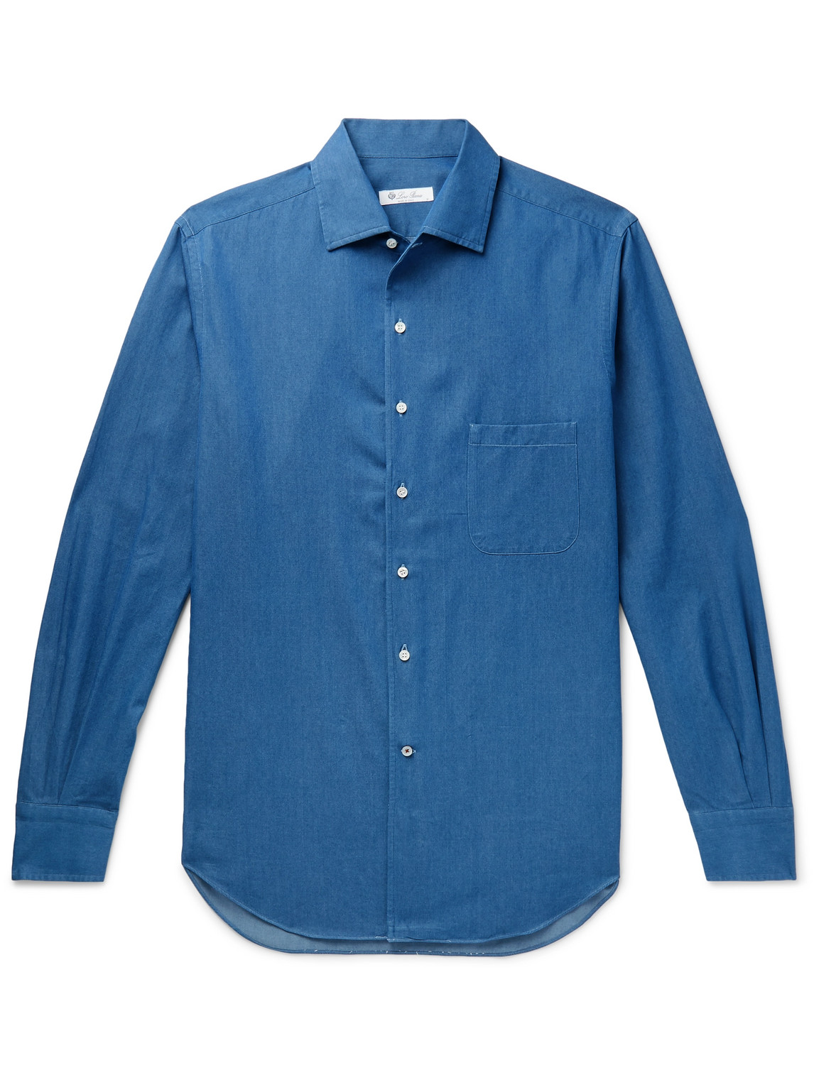 Loro Piana Andre Cotton-chambray Shirt In Blue