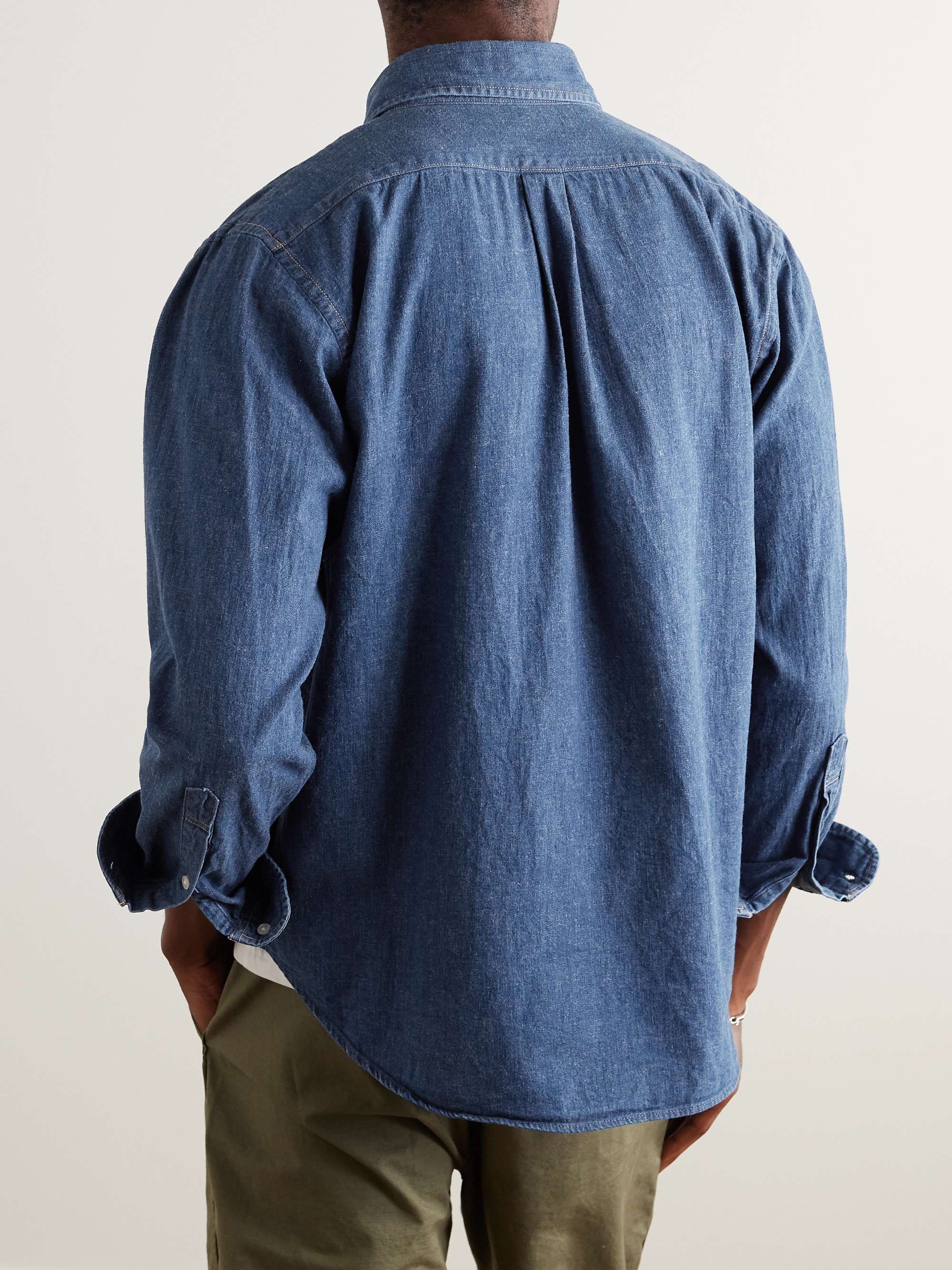 ORSLOW Button-Down Collar Denim Shirt