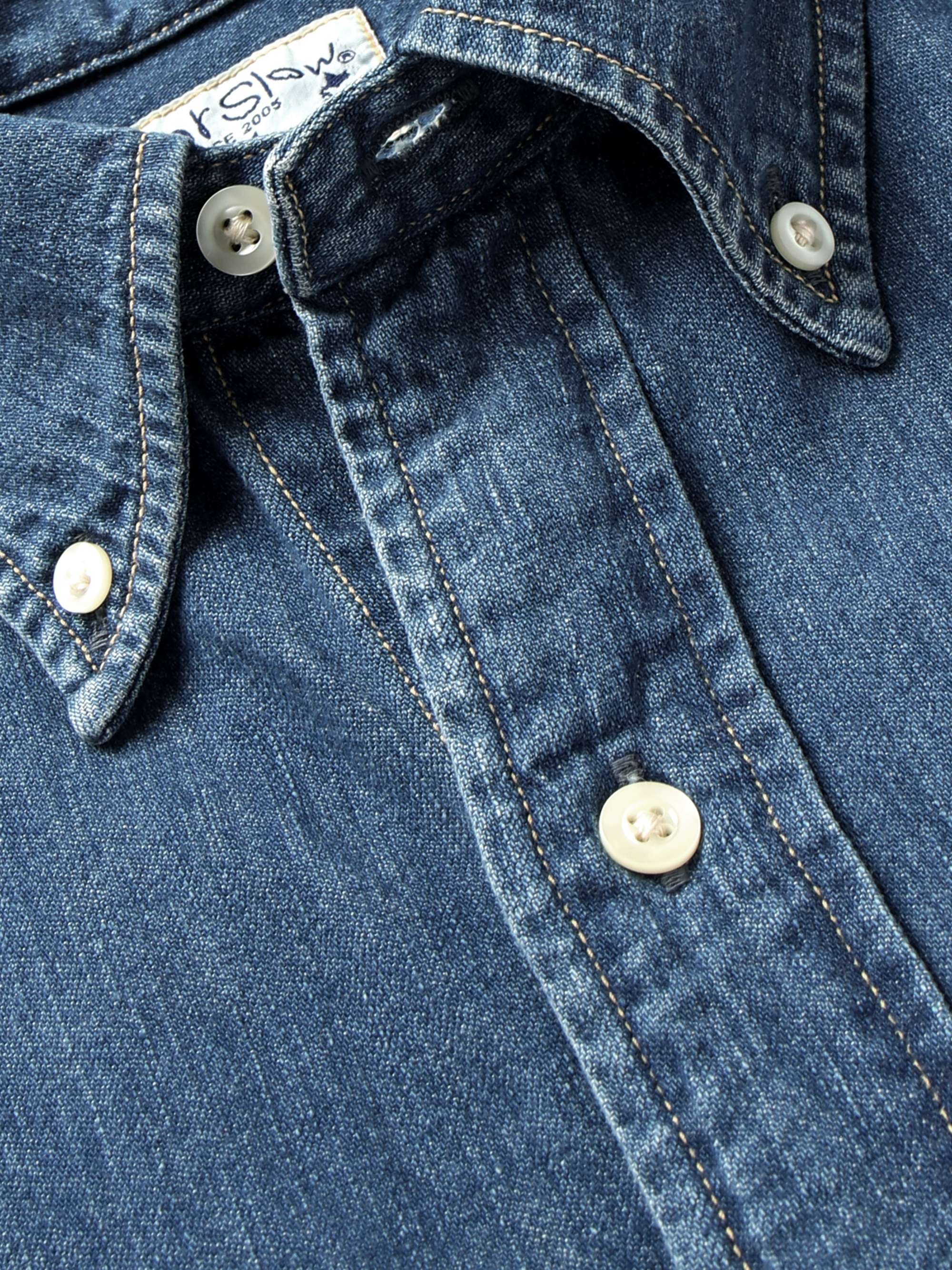 ORSLOW Button-Down Collar Denim Shirt