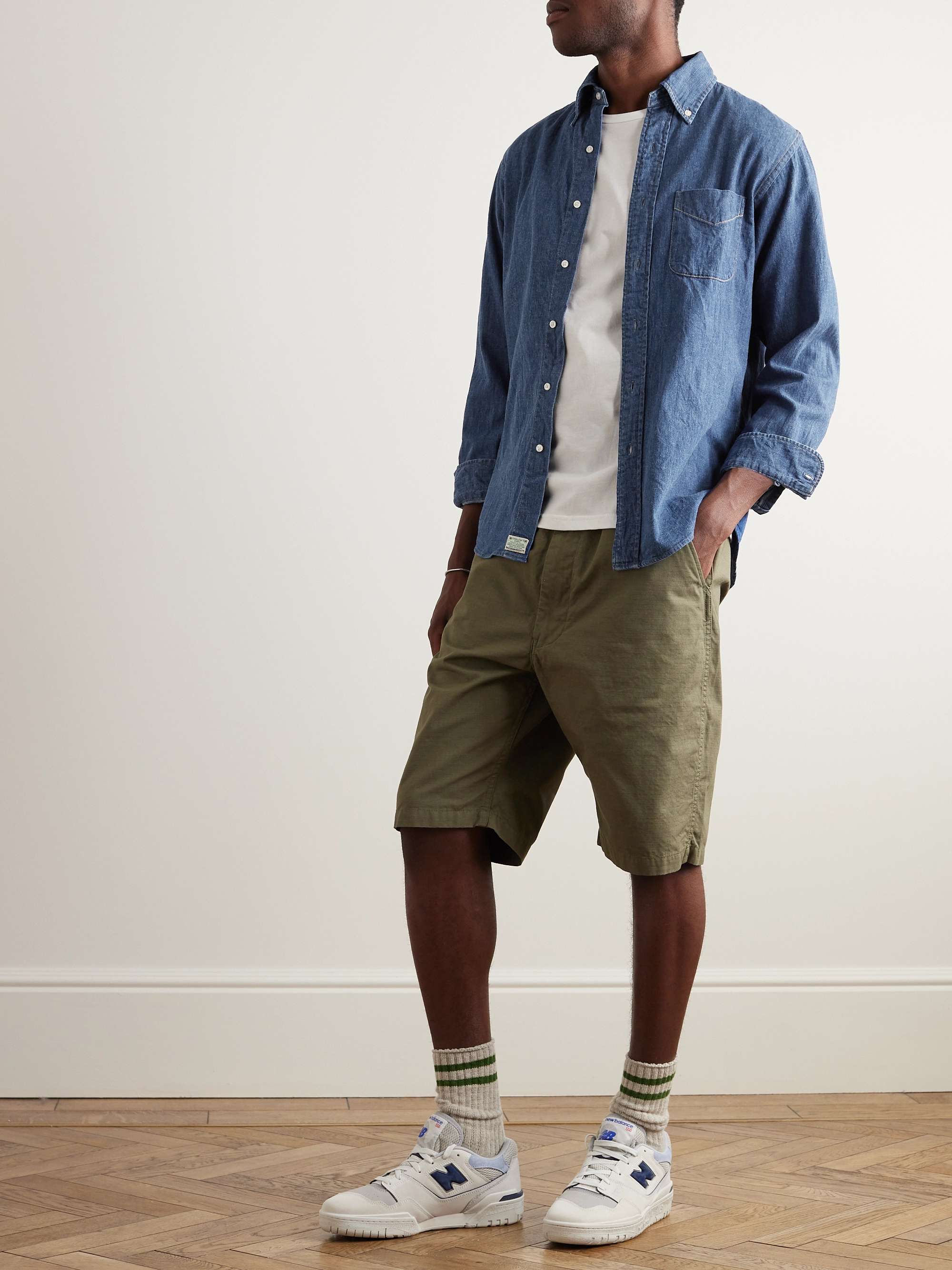 ORSLOW Button-Down Collar Denim Shirt