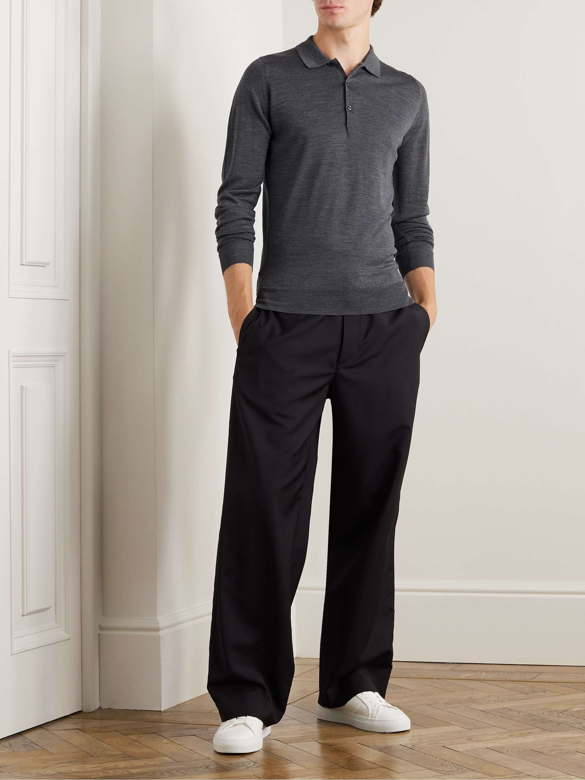 JOHN SMEDLEY Belper Slim-Fit Merino Wool Polo Shirt for Men | MR