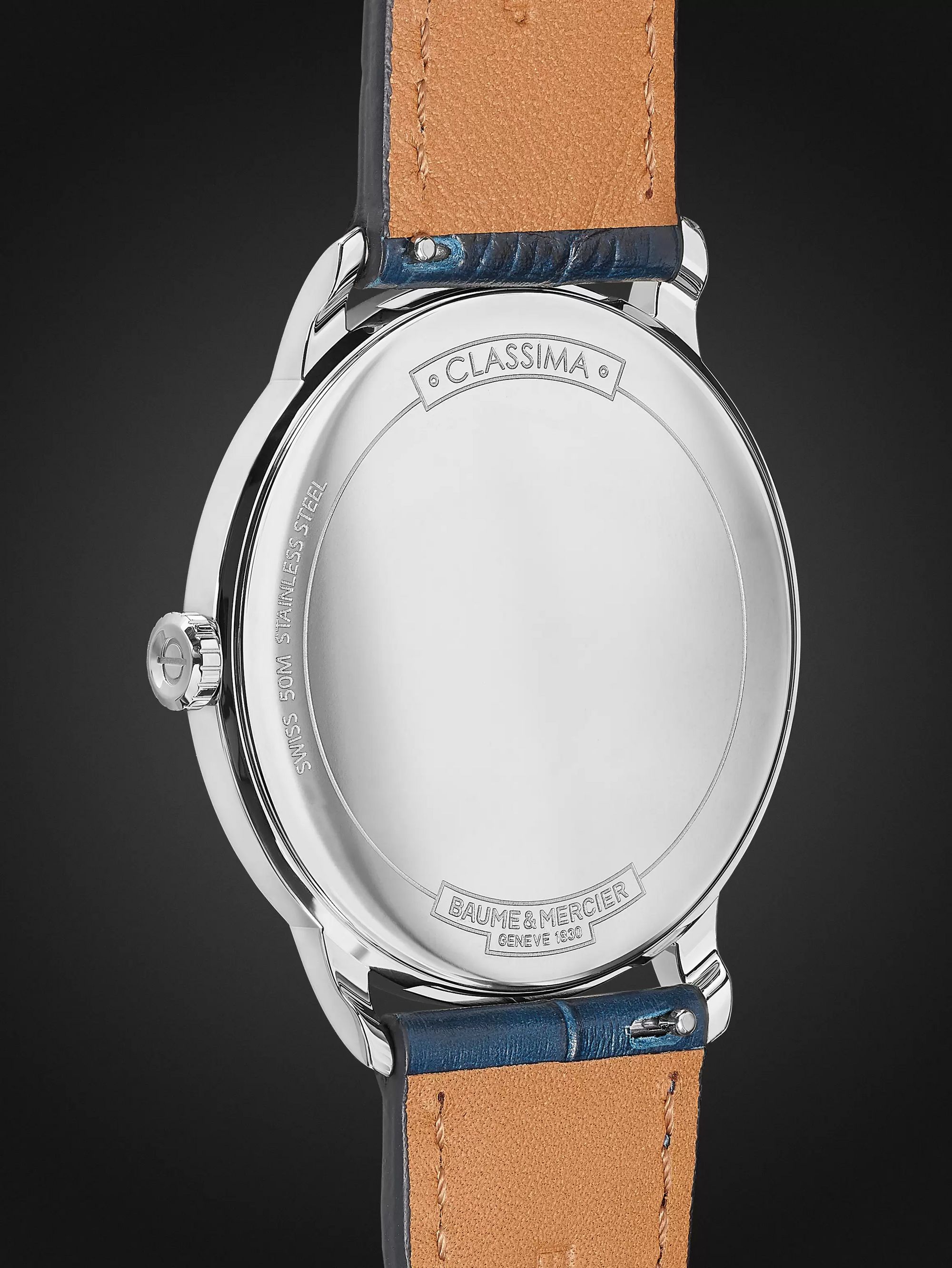 BAUME & MERCIER Classima 40mm Steel and Croc-Effect Leather Watch, Ref. No. 10508