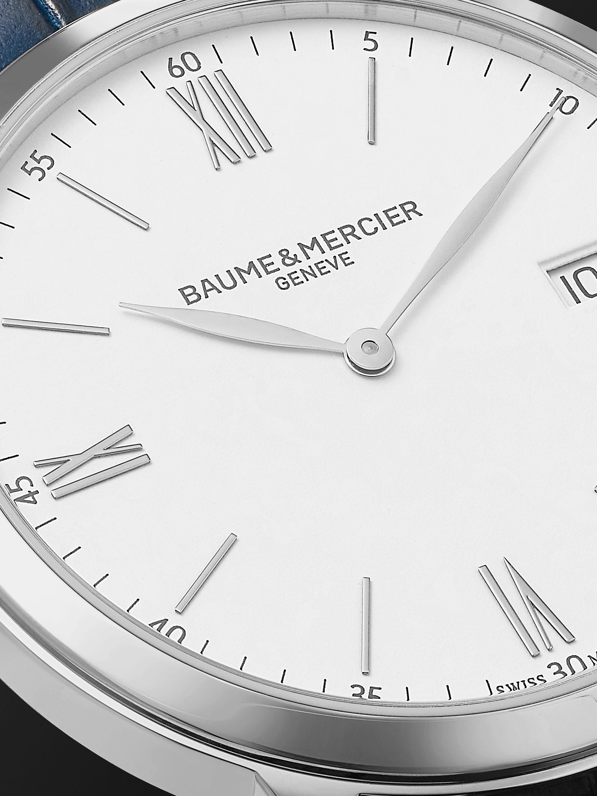 BAUME & MERCIER Classima 40mm Steel and Croc-Effect Leather Watch, Ref. No. 10508