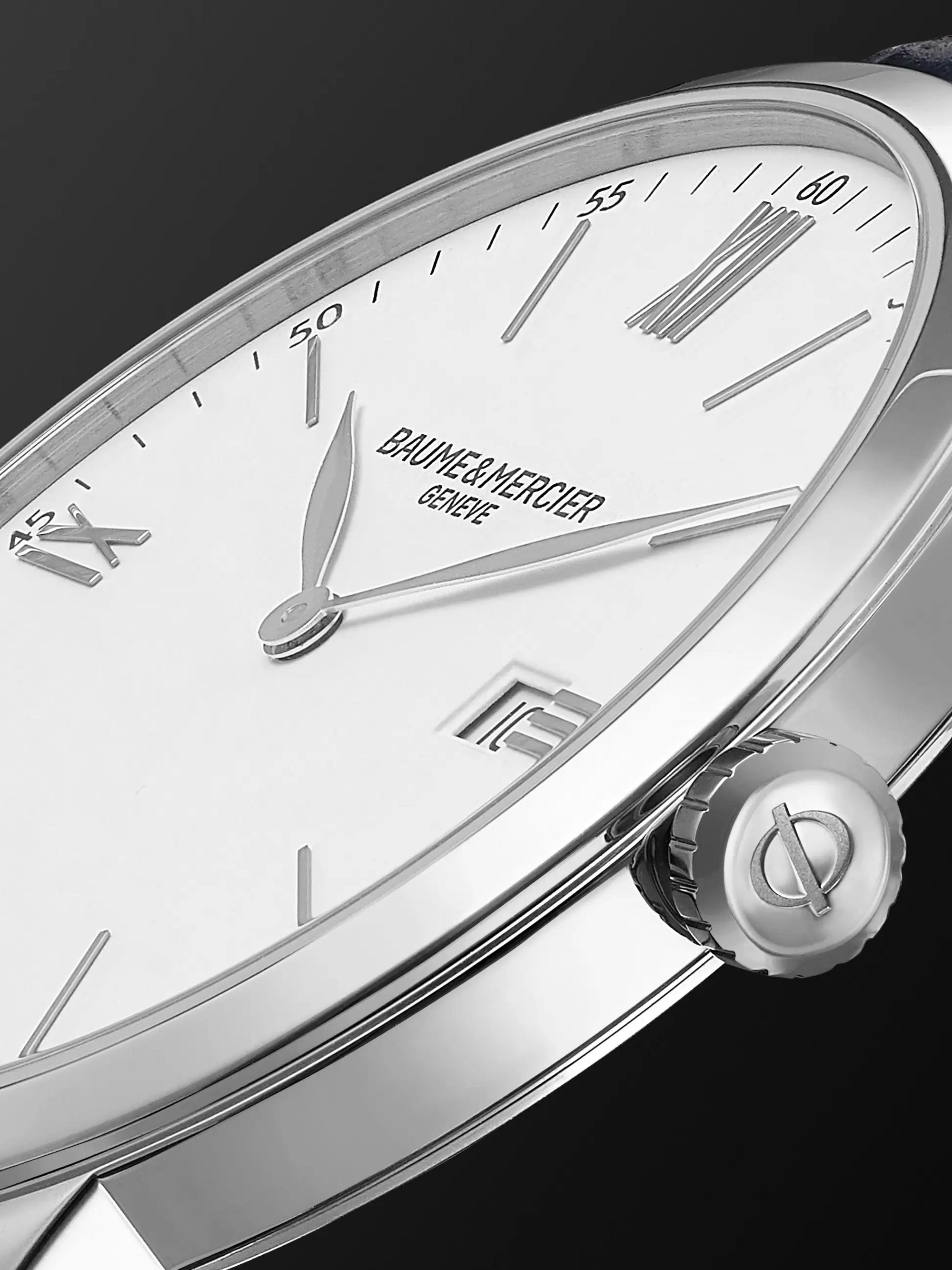 BAUME & MERCIER Classima 40mm Steel and Croc-Effect Leather Watch, Ref. No. 10508