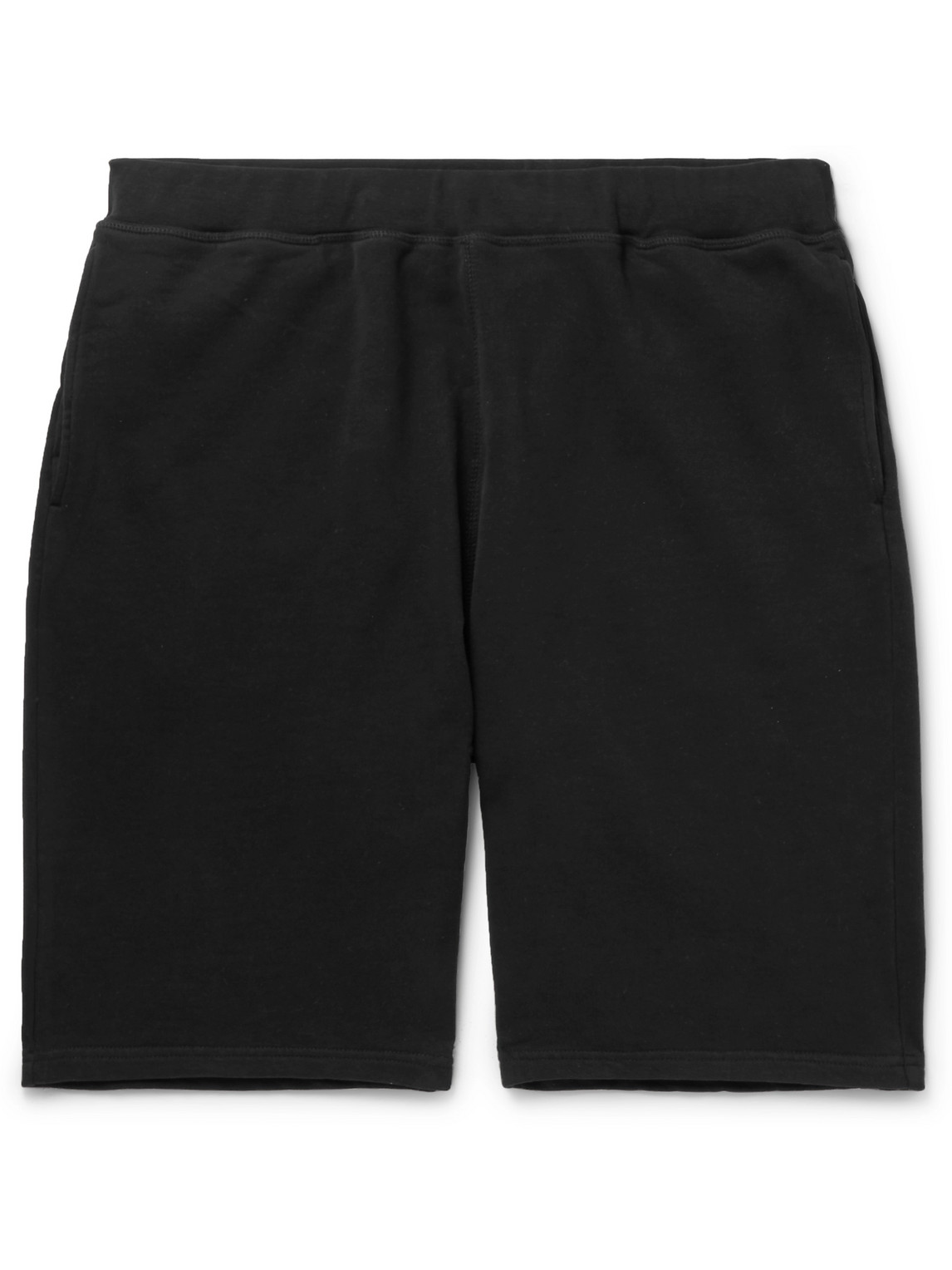 Sunspel Brushed Loopback Cotton-jersey Shorts In Black