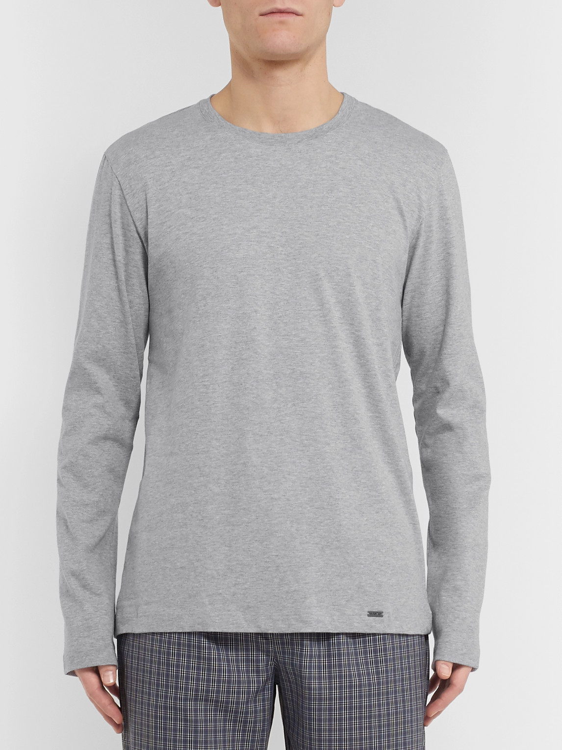 Shop Hanro Cotton-jersey T-shirt In Gray