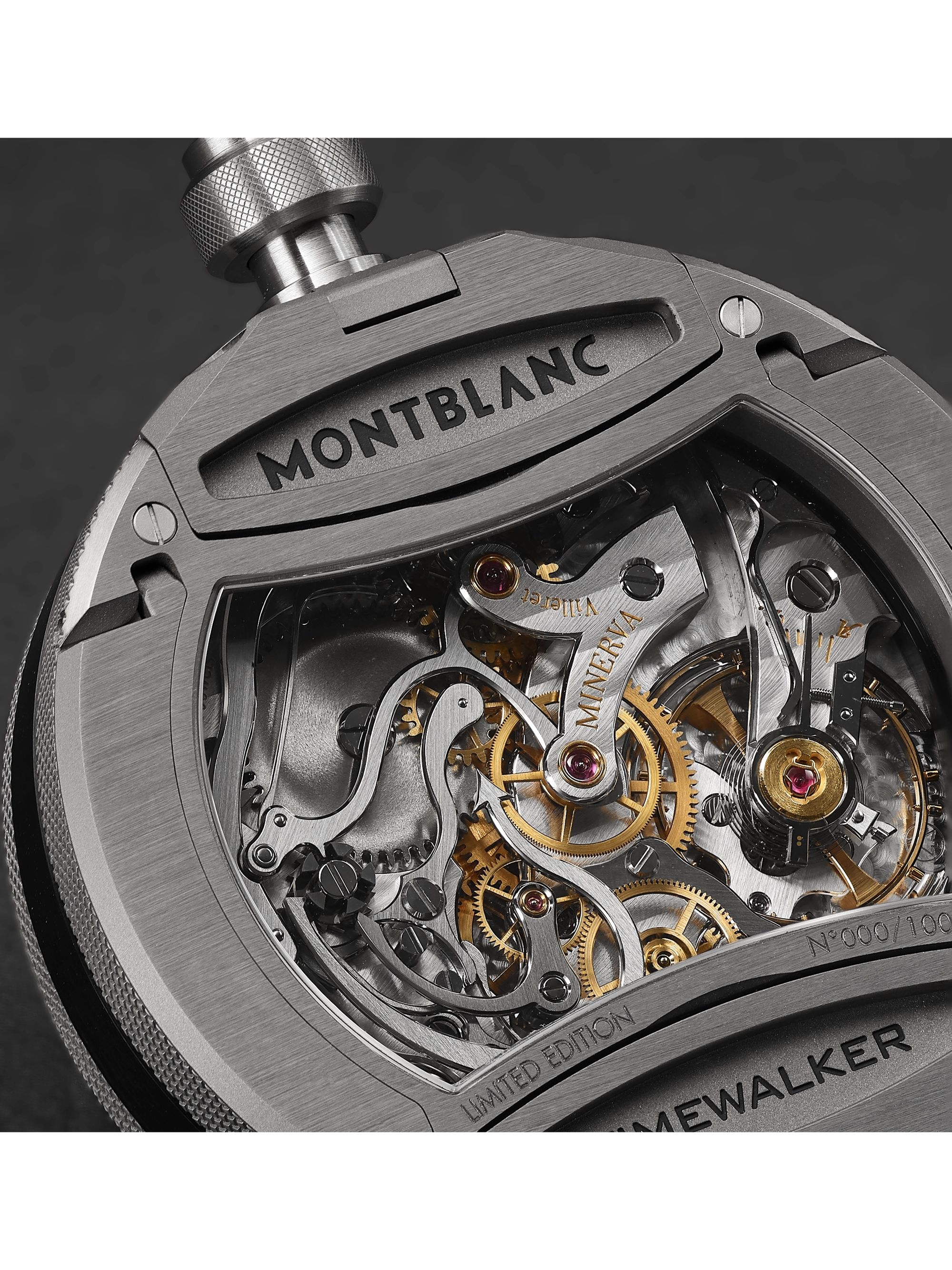 MONTBLANC TimeWalker Rally Timer Limited Edition Hand-Wound Chronograph 50mm Titanium and Leather Watch, Ref. No. 118487