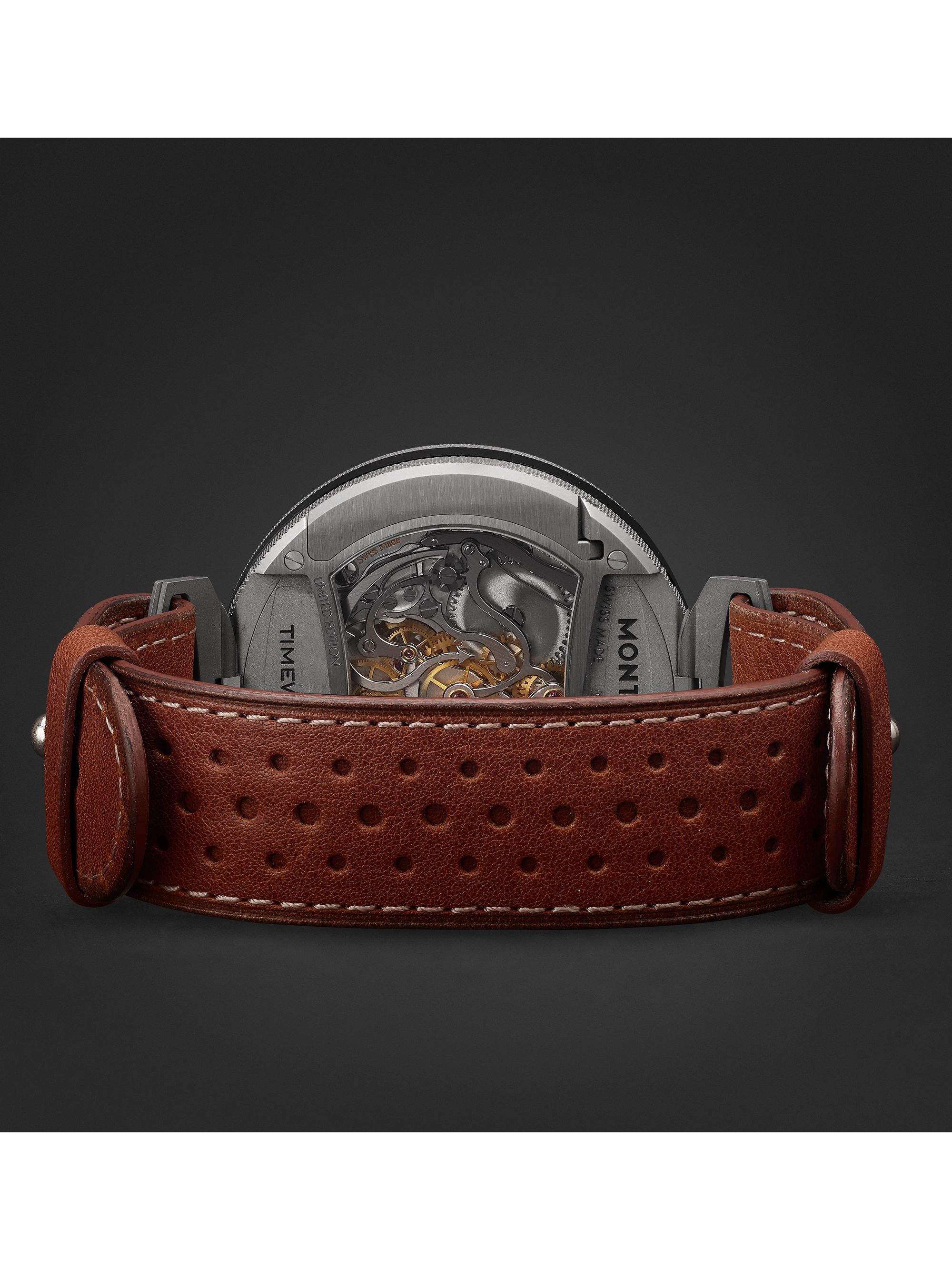 MONTBLANC TimeWalker Rally Timer Limited Edition Hand-Wound Chronograph 50mm Titanium and Leather Watch, Ref. No. 118487