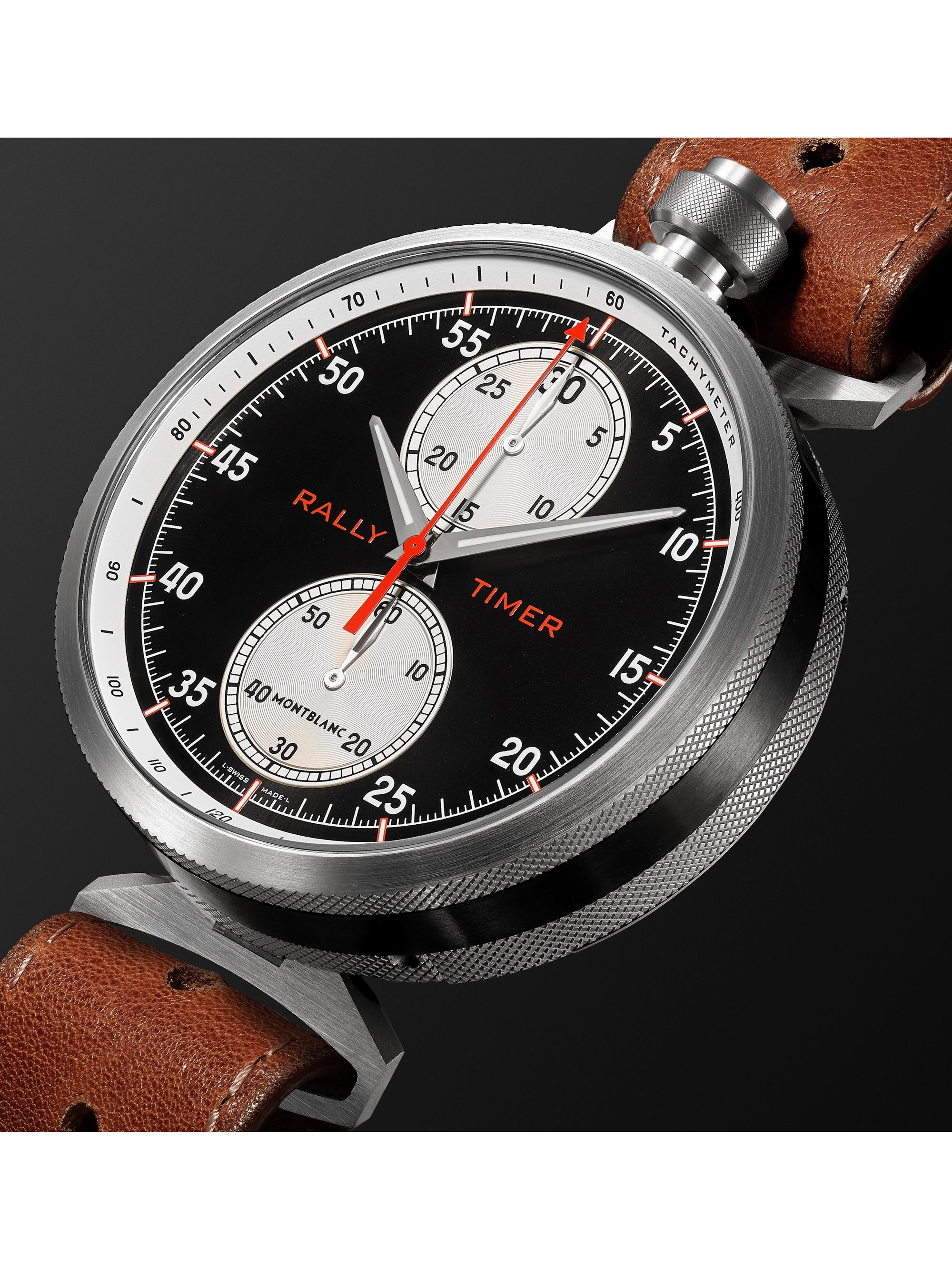 MONTBLANC TimeWalker Rally Timer Limited Edition Hand-Wound Chronograph 50mm Titanium and Leather Watch, Ref. No. 118487