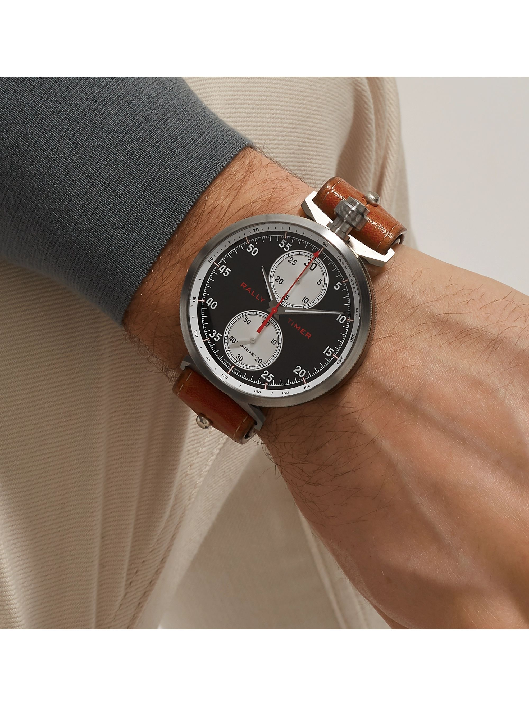 MONTBLANC TimeWalker Rally Timer Limited Edition Hand-Wound Chronograph 50mm Titanium and Leather Watch, Ref. No. 118487