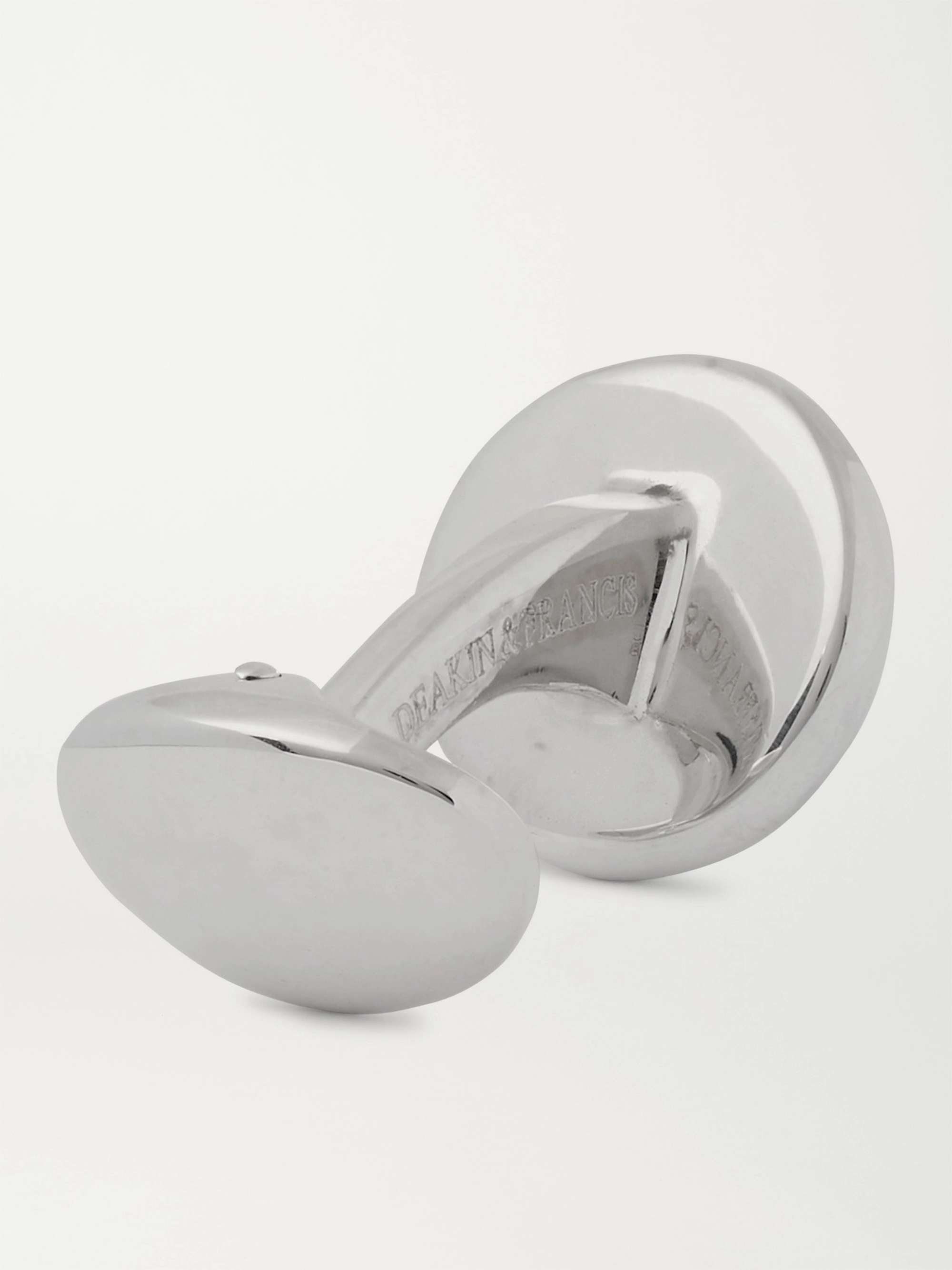 DEAKIN & FRANCIS Sterling Silver, Mother-of-Pearl and Sapphire Cufflinks