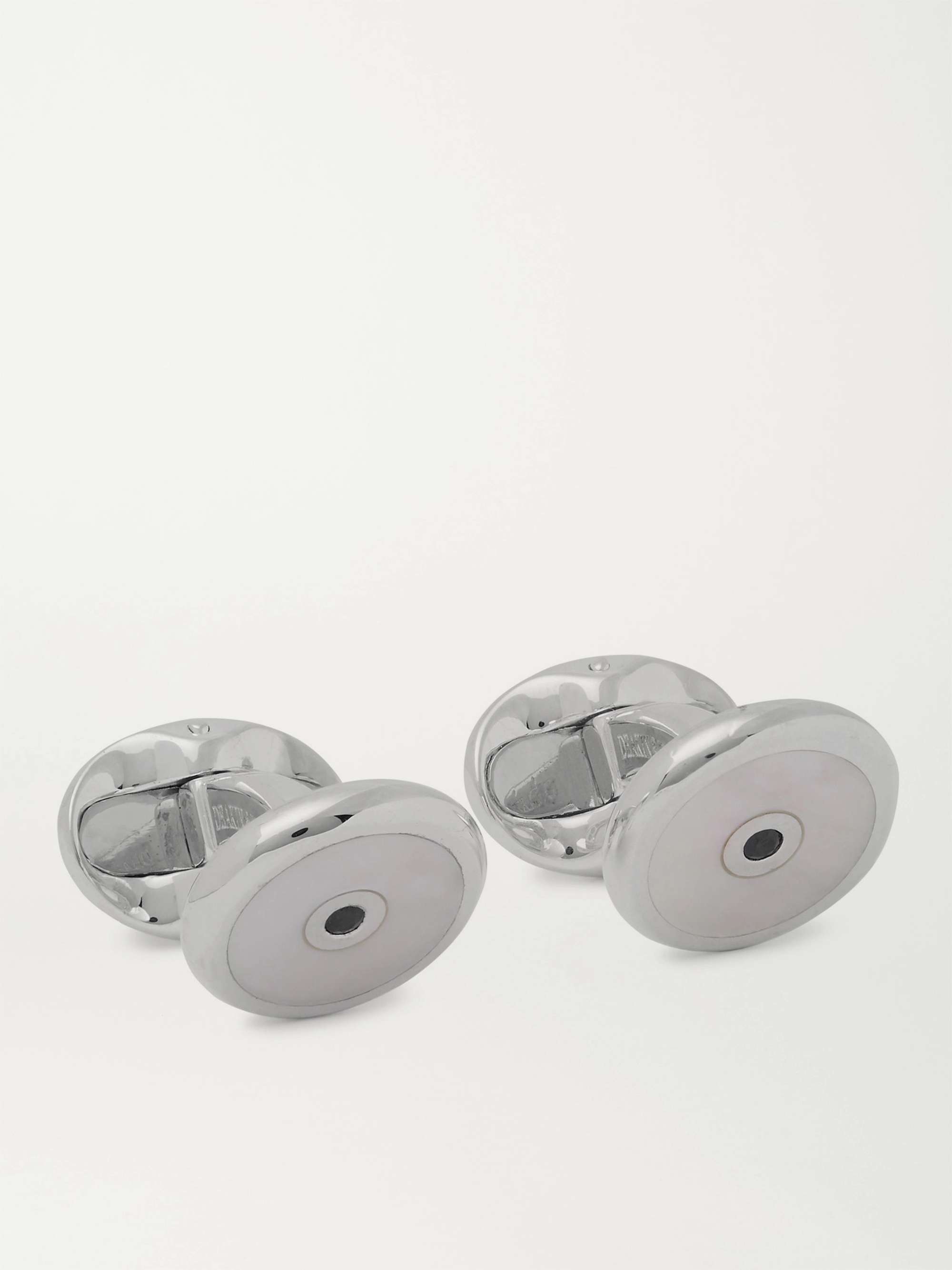 DEAKIN & FRANCIS Sterling Silver, Mother-of-Pearl and Sapphire Cufflinks