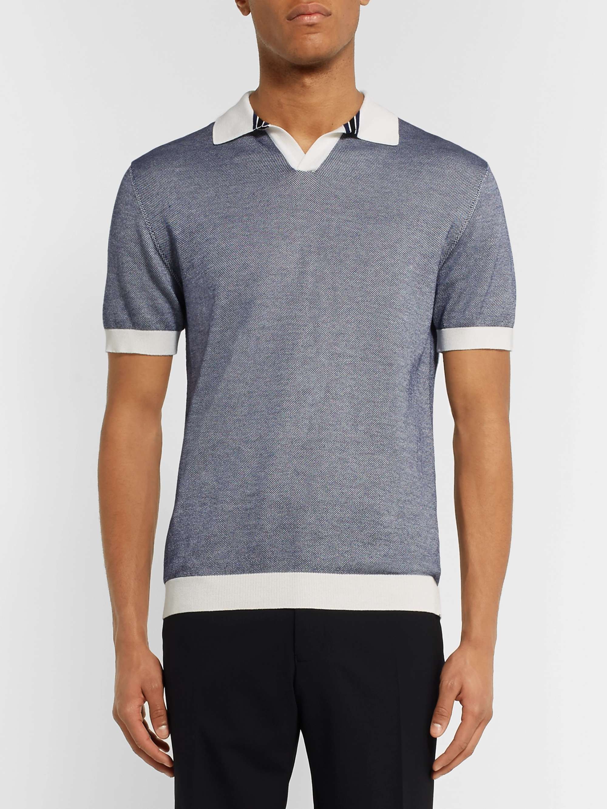 MR P. Knitted Cotton-Piqué Polo Shirt