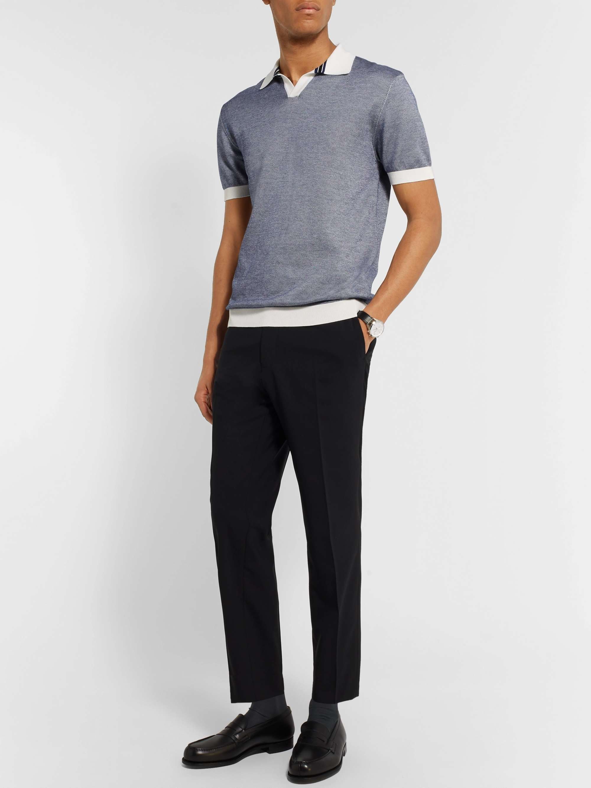 MR P. Knitted Cotton-Piqué Polo Shirt