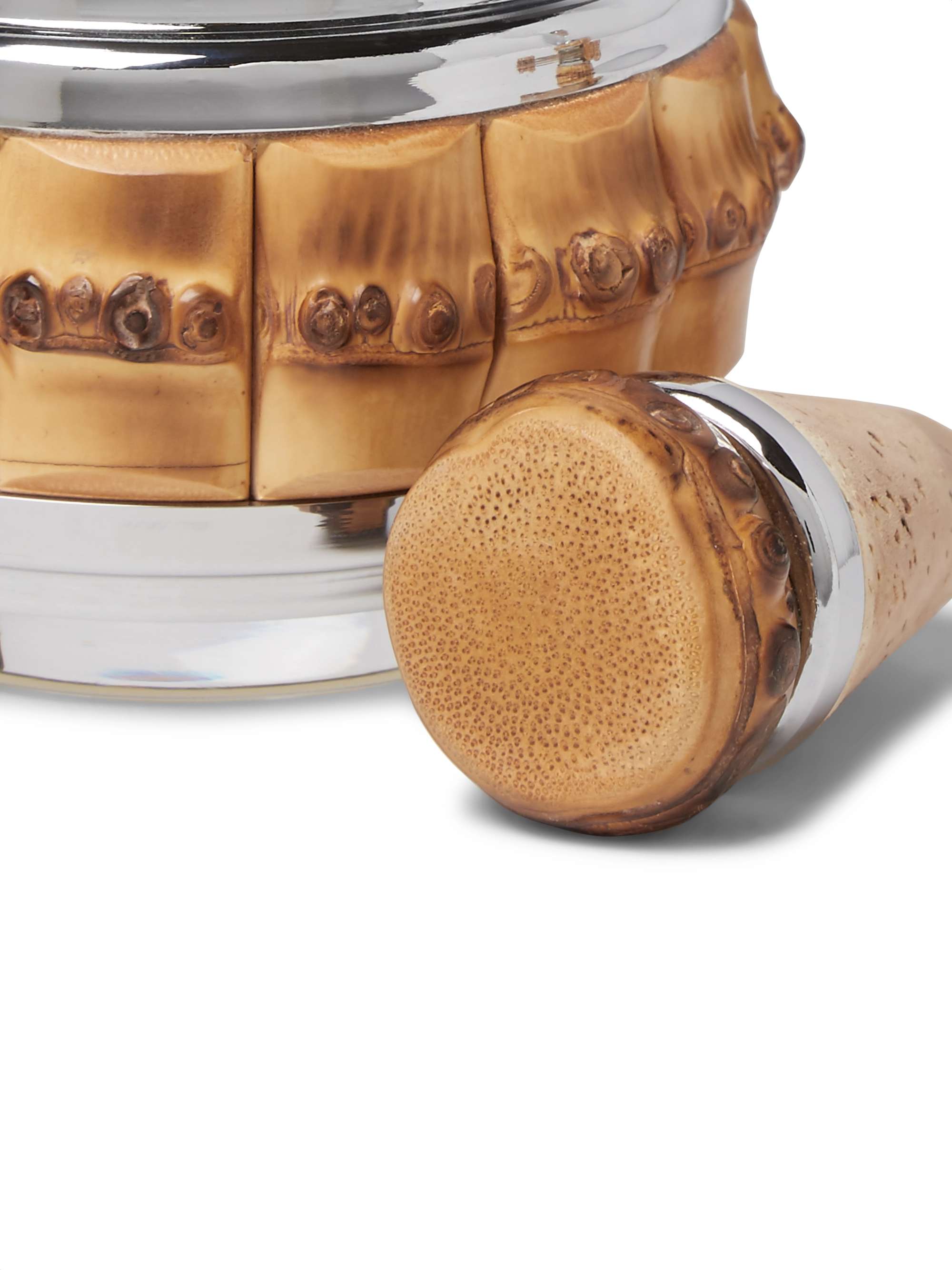 LORENZI MILANO Bamboo and Chrome-Plated Tea Infuser