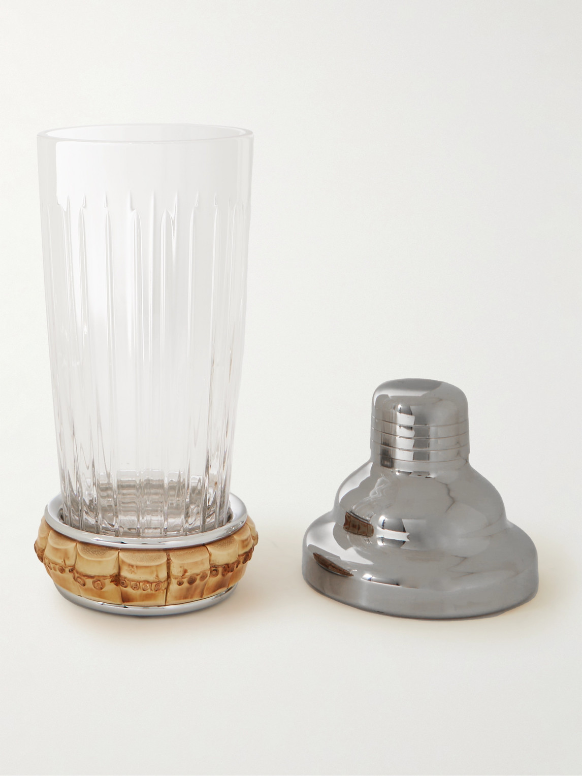 Glass, Bamboo and Stainless Steel Cocktail Shaker — 2