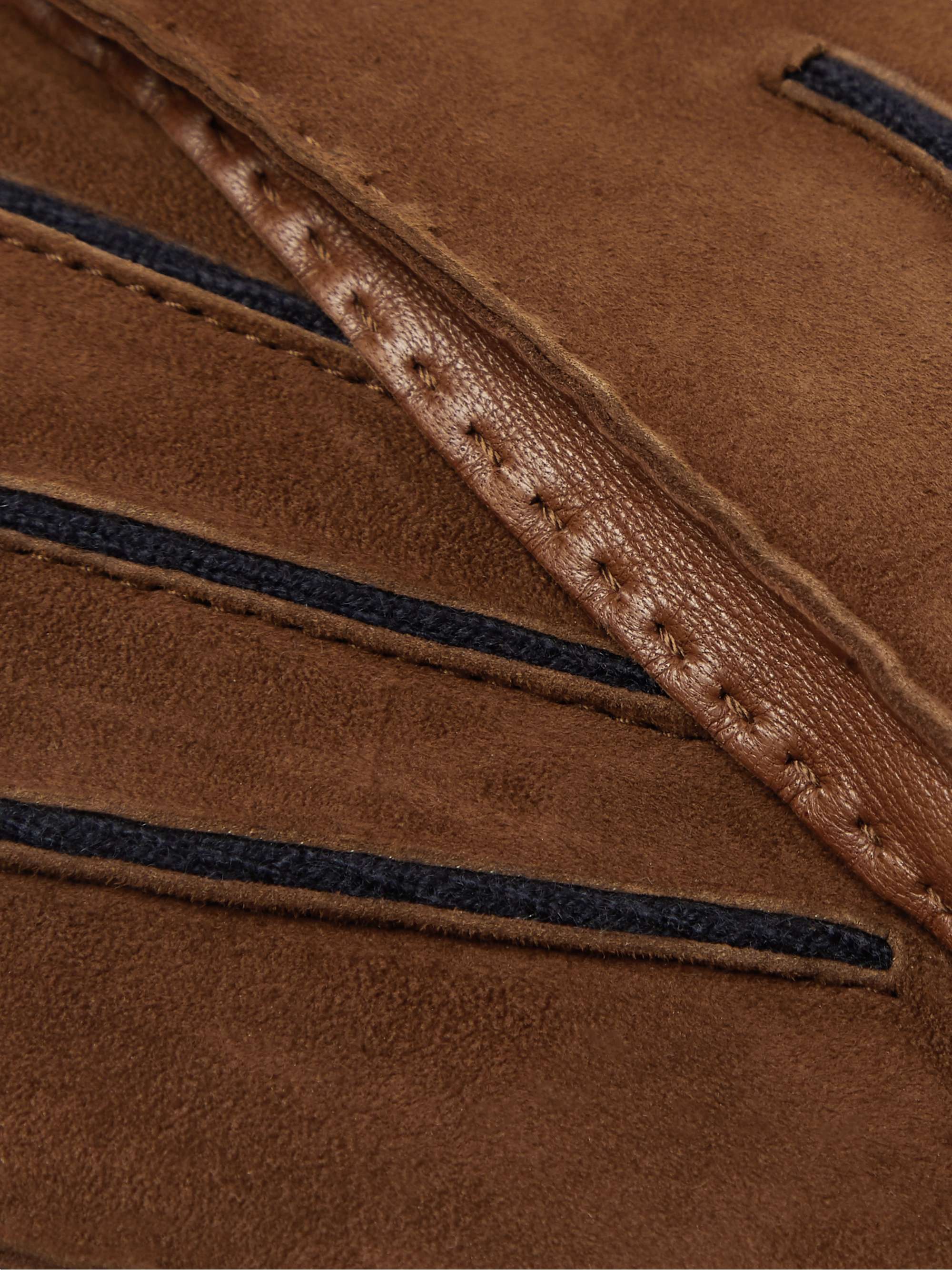 LORO PIANA Damon Baby Cashmere-Lined Suede Gloves
