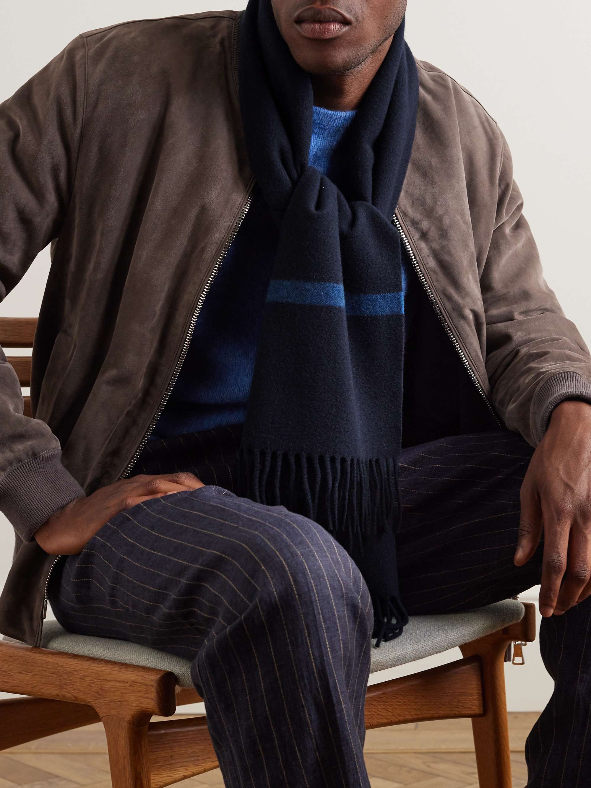 LORO PIANA Striped Baby Cashmere Scarf
