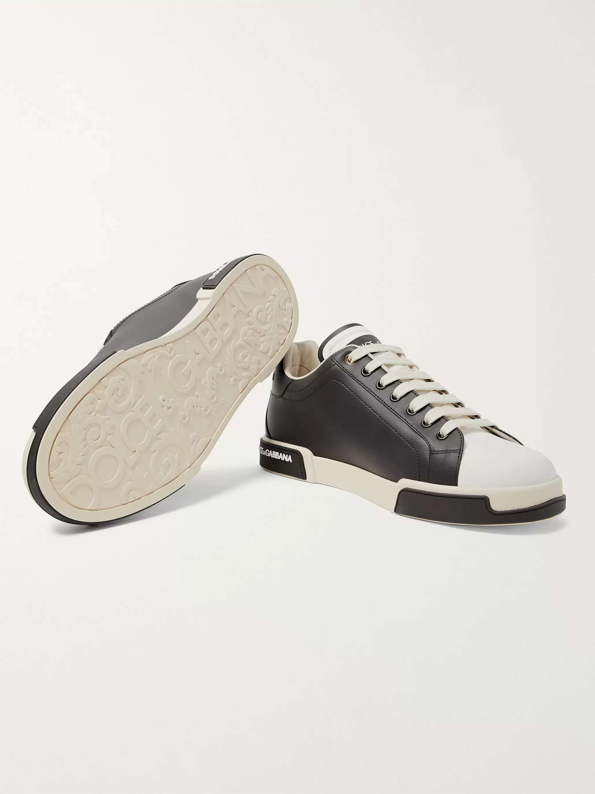 DOLCE&GABBANA Colour-Block Leather Sneakers