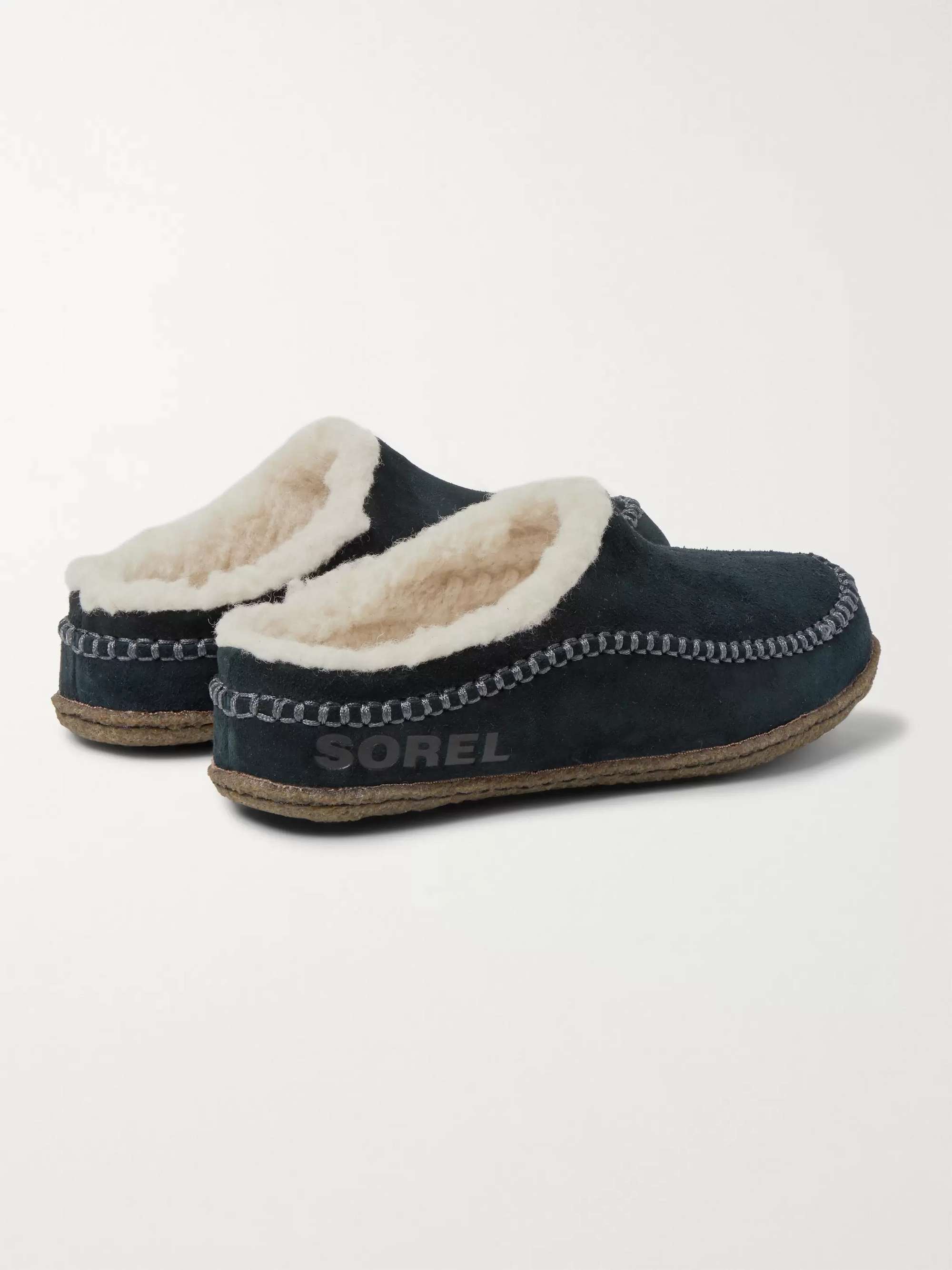 SOREL Falcon Ridge II Fleece-Lined Suede Slippers