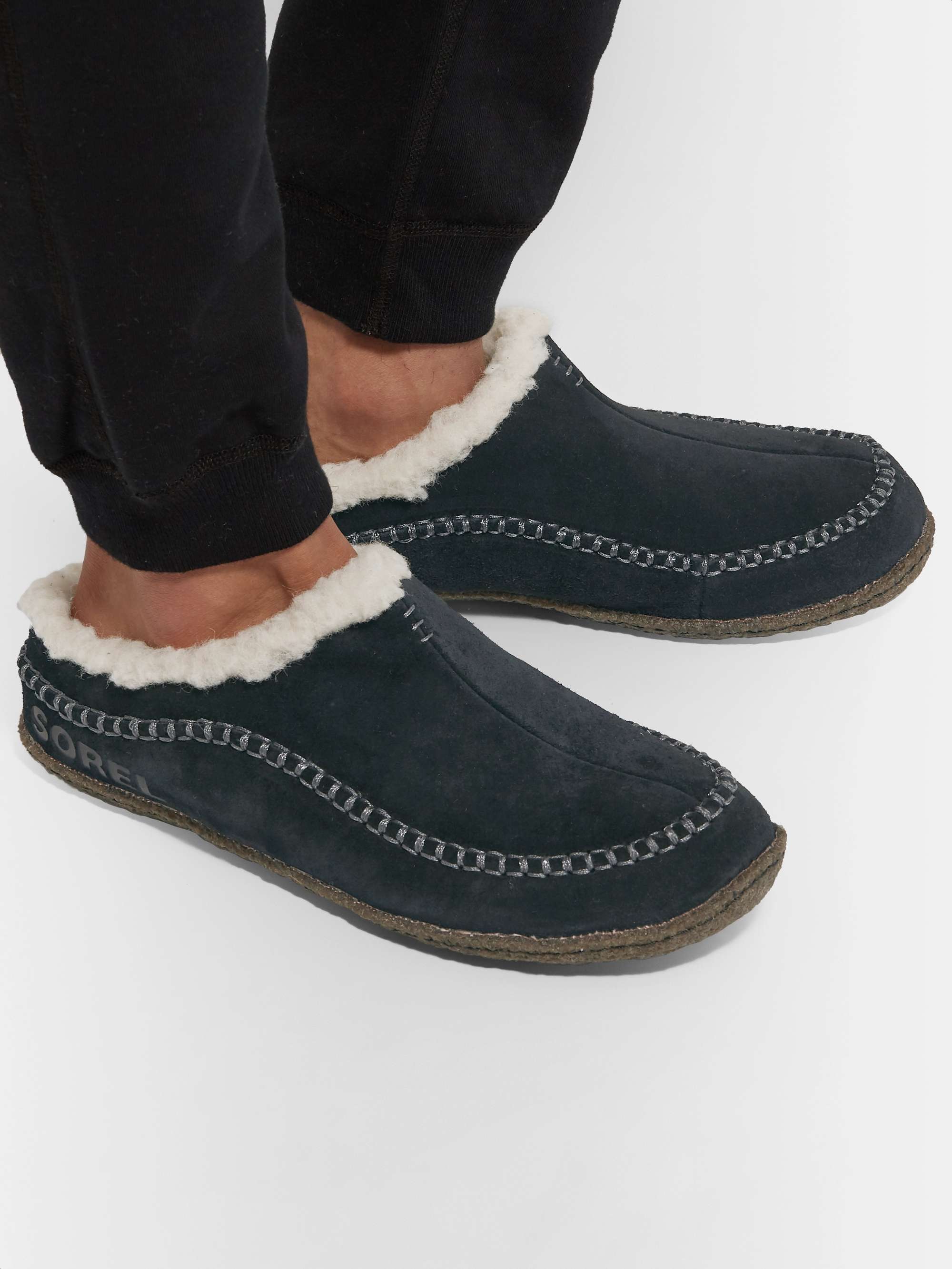SOREL Falcon Ridge II Fleece-Lined Suede Slippers