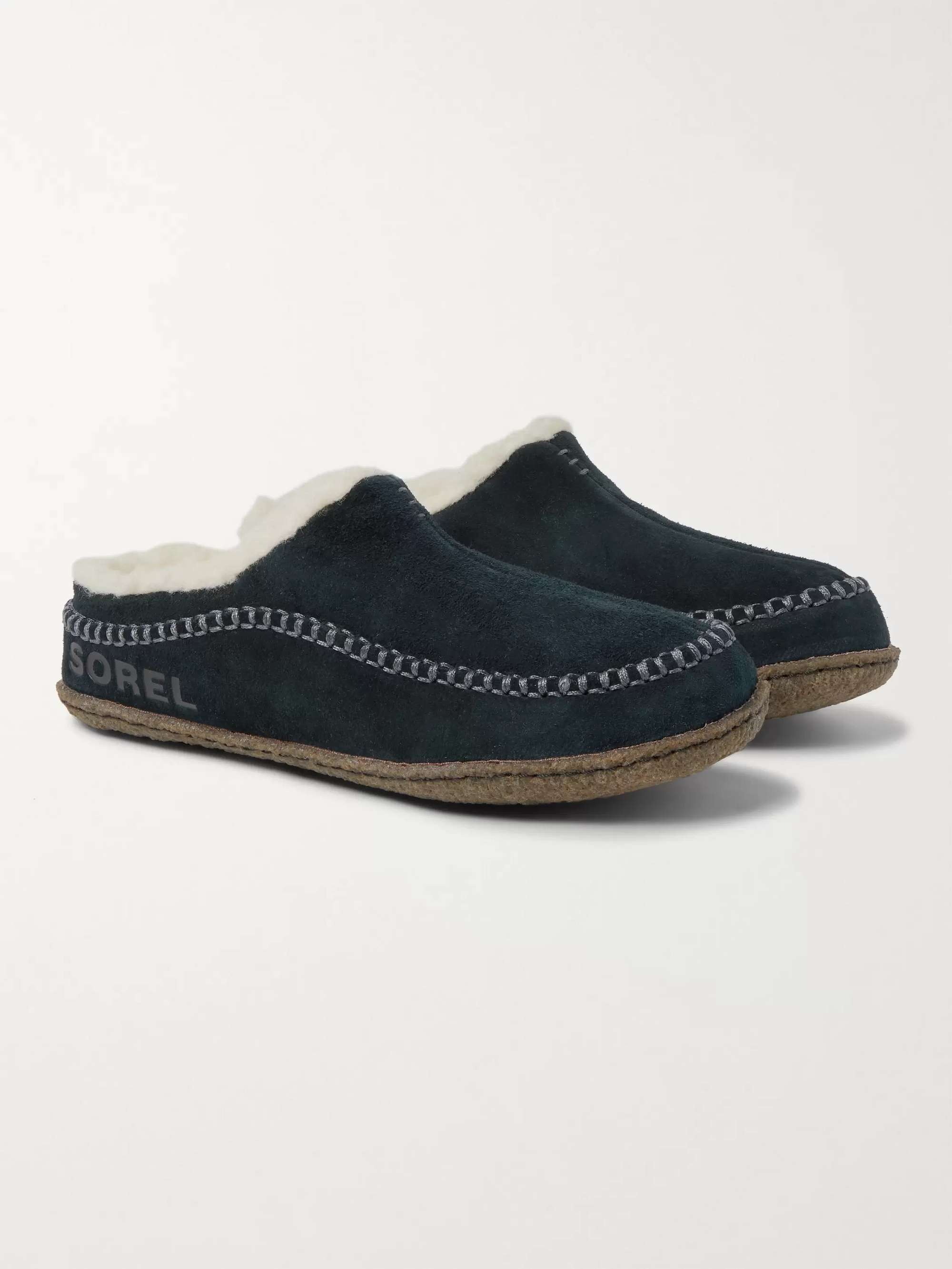 SOREL Falcon Ridge II Fleece-Lined Suede Slippers