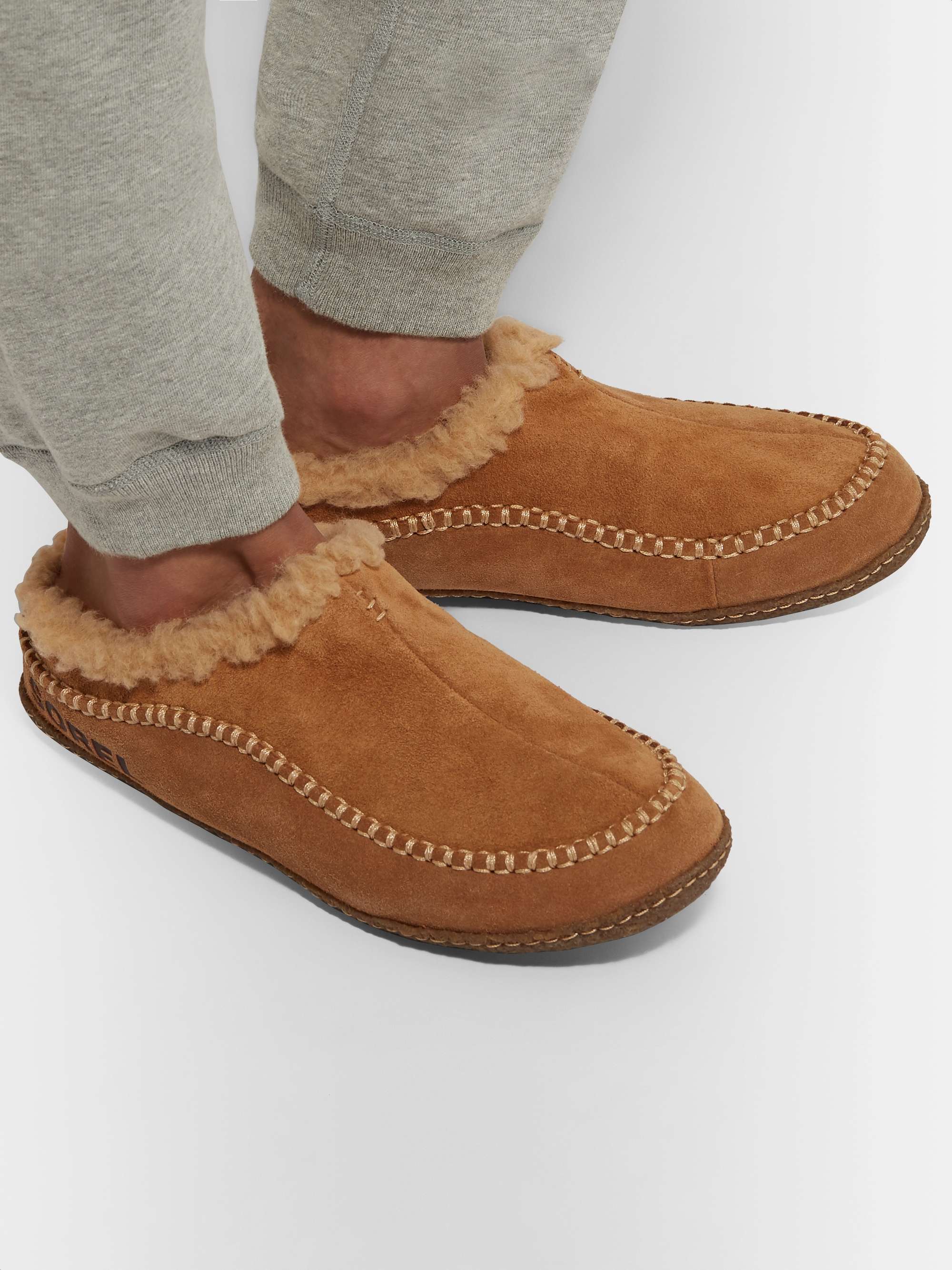 SOREL Falcon Ridge II Fleece-Lined Suede Slippers
