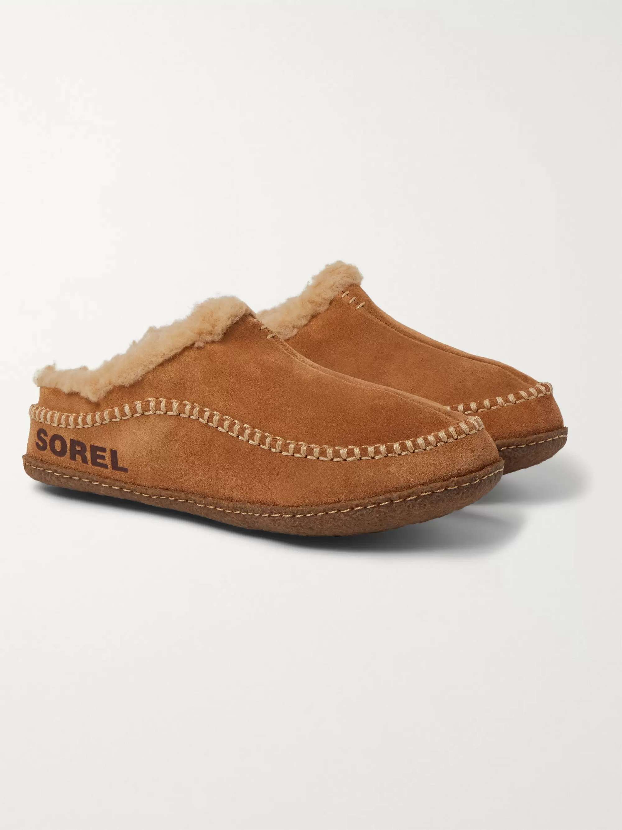 SOREL Falcon Ridge II Fleece-Lined Suede Slippers