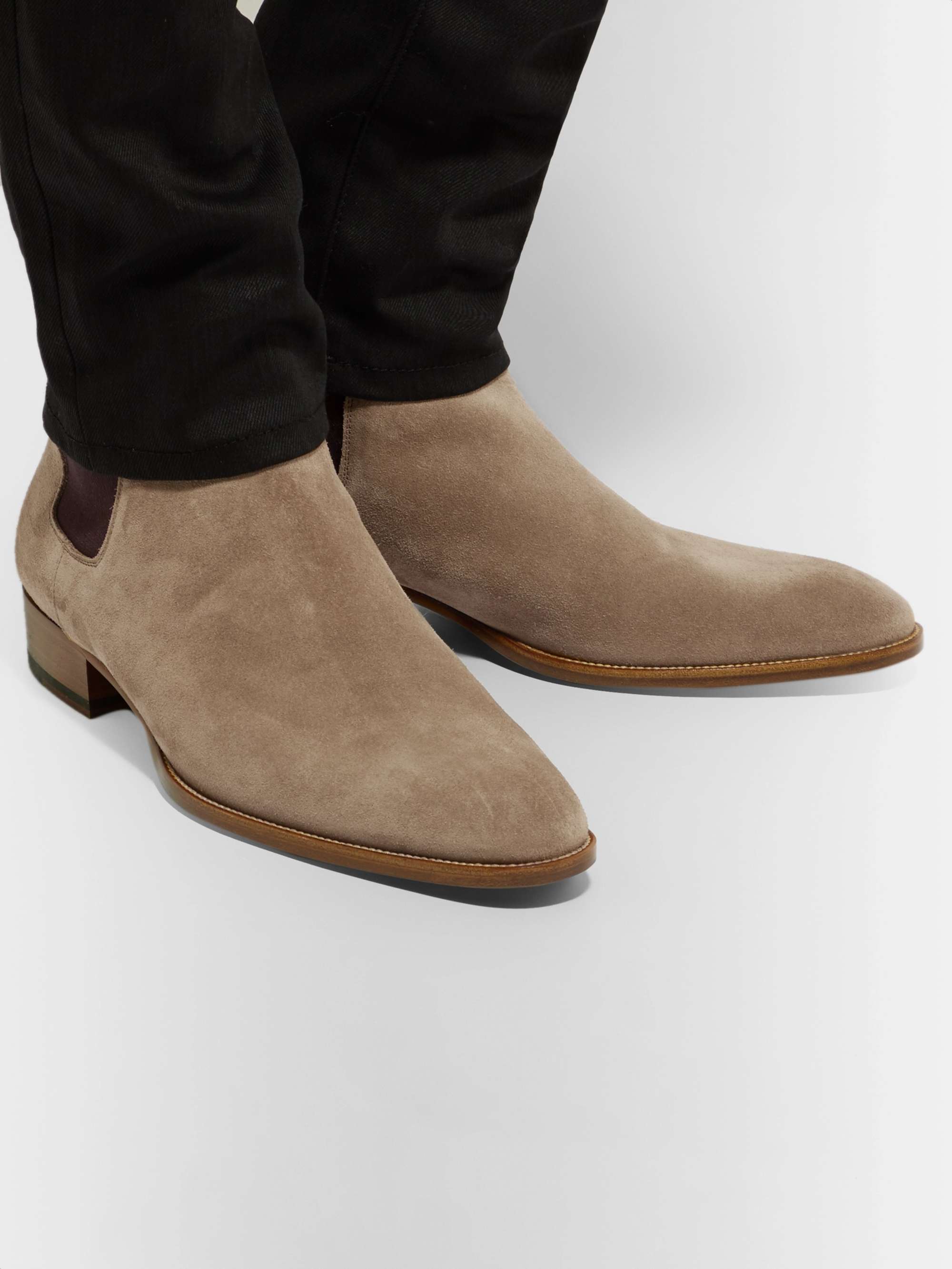 SAINT LAURENT Wyatt Suede Chelsea Boots