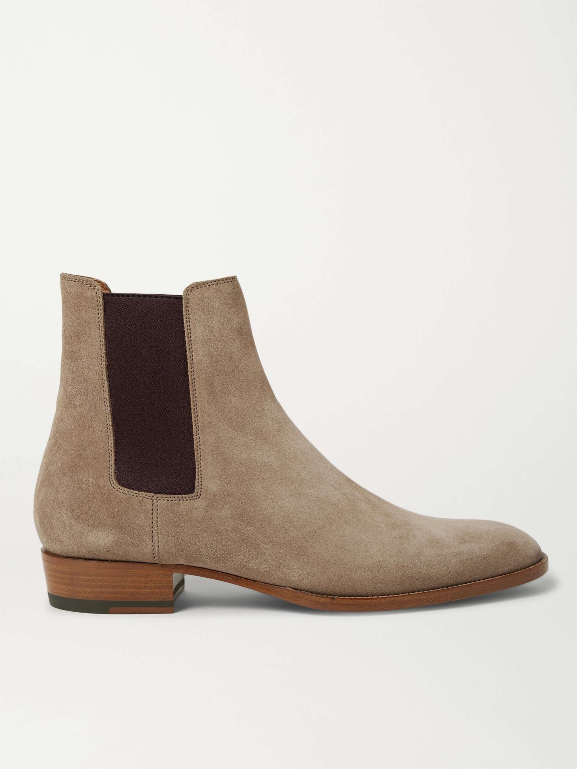 SAINT LAURENT Wyatt Suede Chelsea Boots