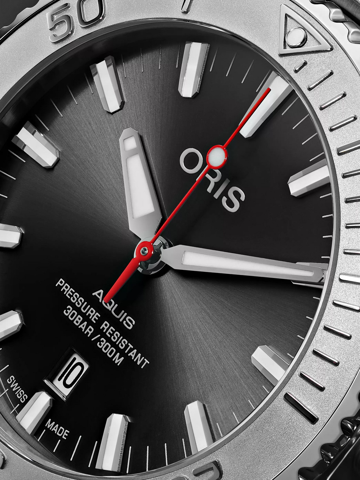 Shop Oris Aquis Date Relief Automatic 43.5mm Stainless Steel Watch, Ref. No. 01 733 7730 4153-07 8 24 05peb In Gray