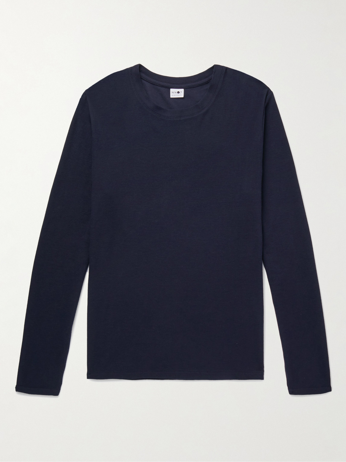 Nn07 Clive Waffle-knit Cotton And Modal-blend T-shirt In Blue