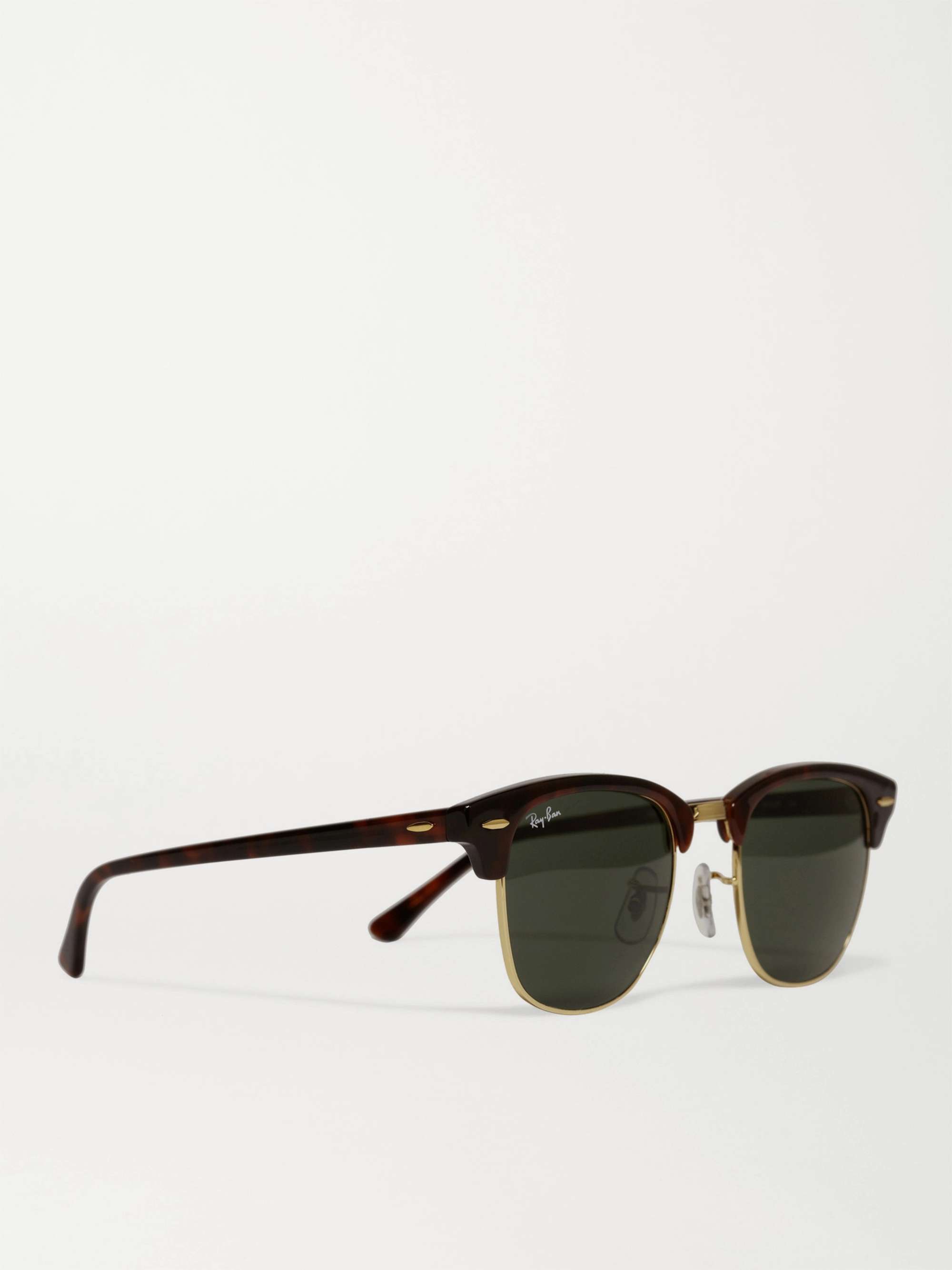 RAY-BAN Clubmaster Acetate and Gold-Tone Sunglasses
