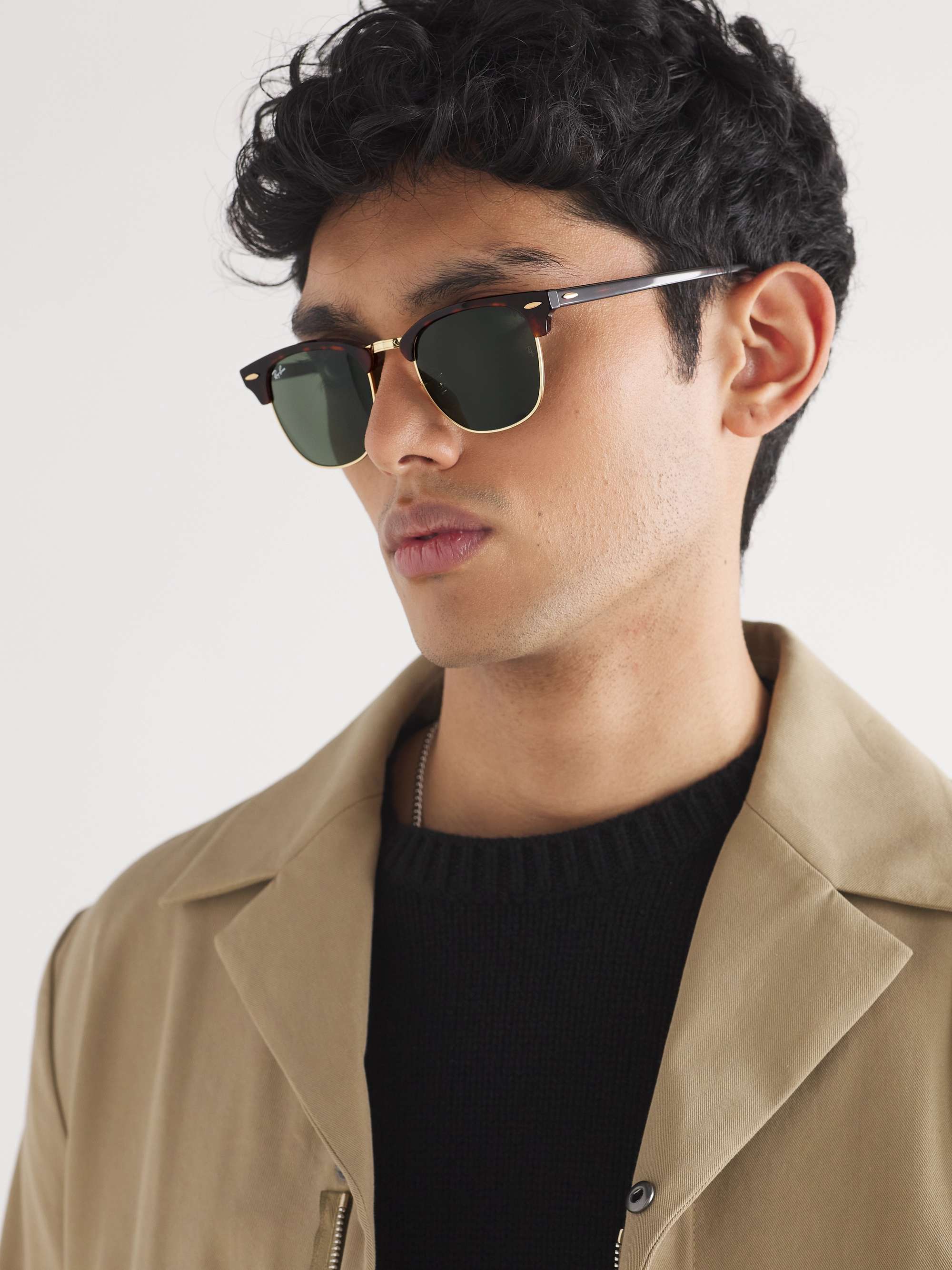 Clubmaster Acetate and Gold-Tone Sunglasses