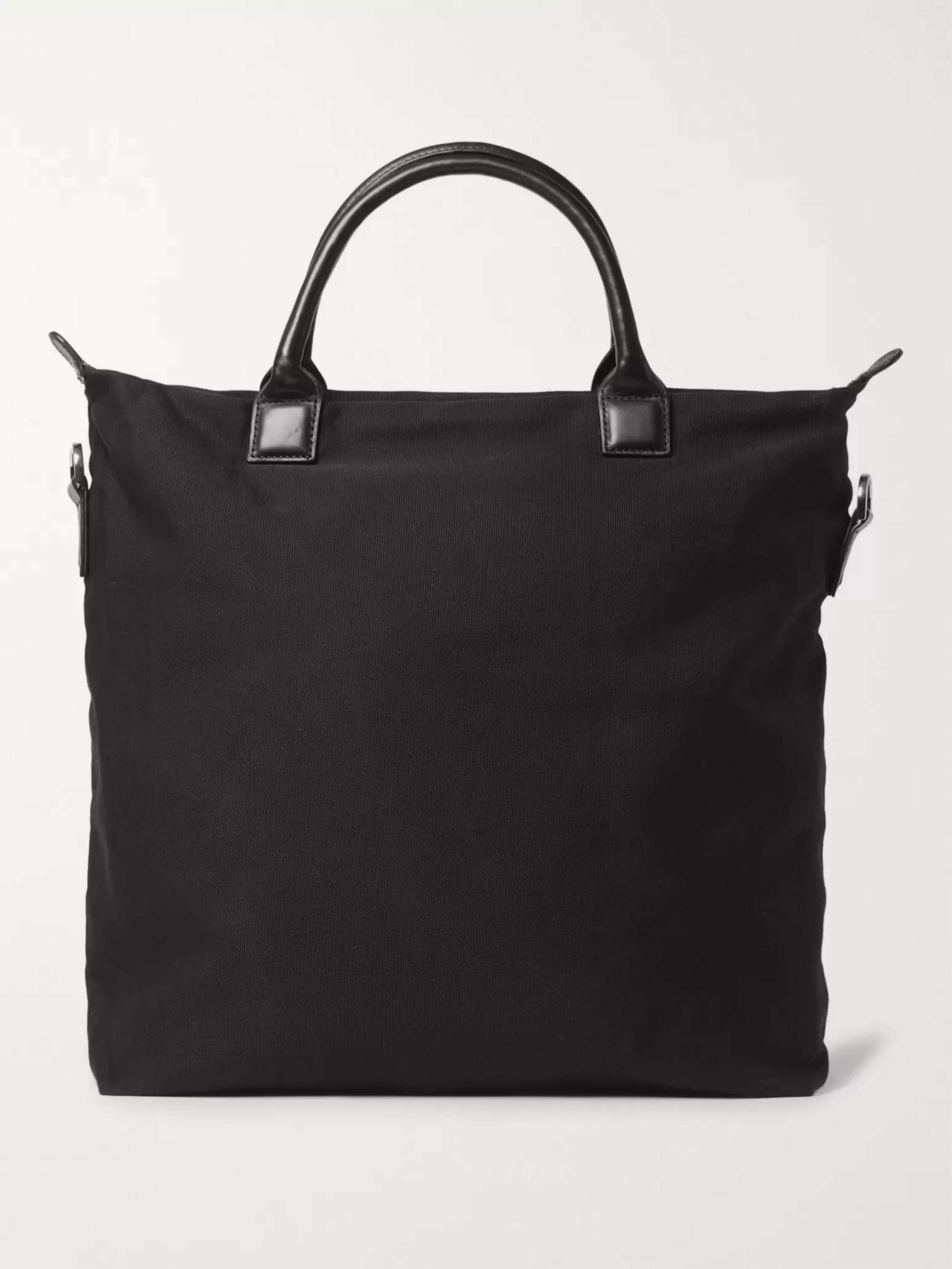 WANT LES ESSENTIELS O'Hare Leather-Trimmed Organic Cotton-Canvas Tote Bag