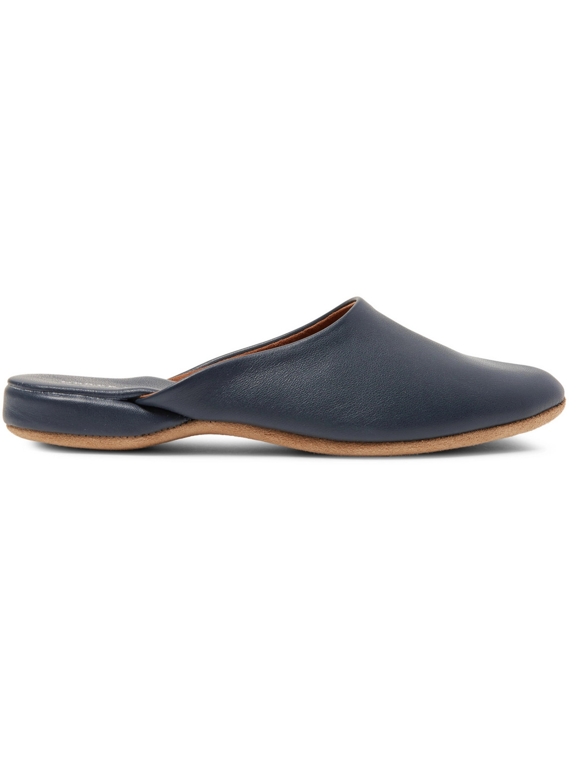 Derek Rose Morgan Leather Slippers In Blue