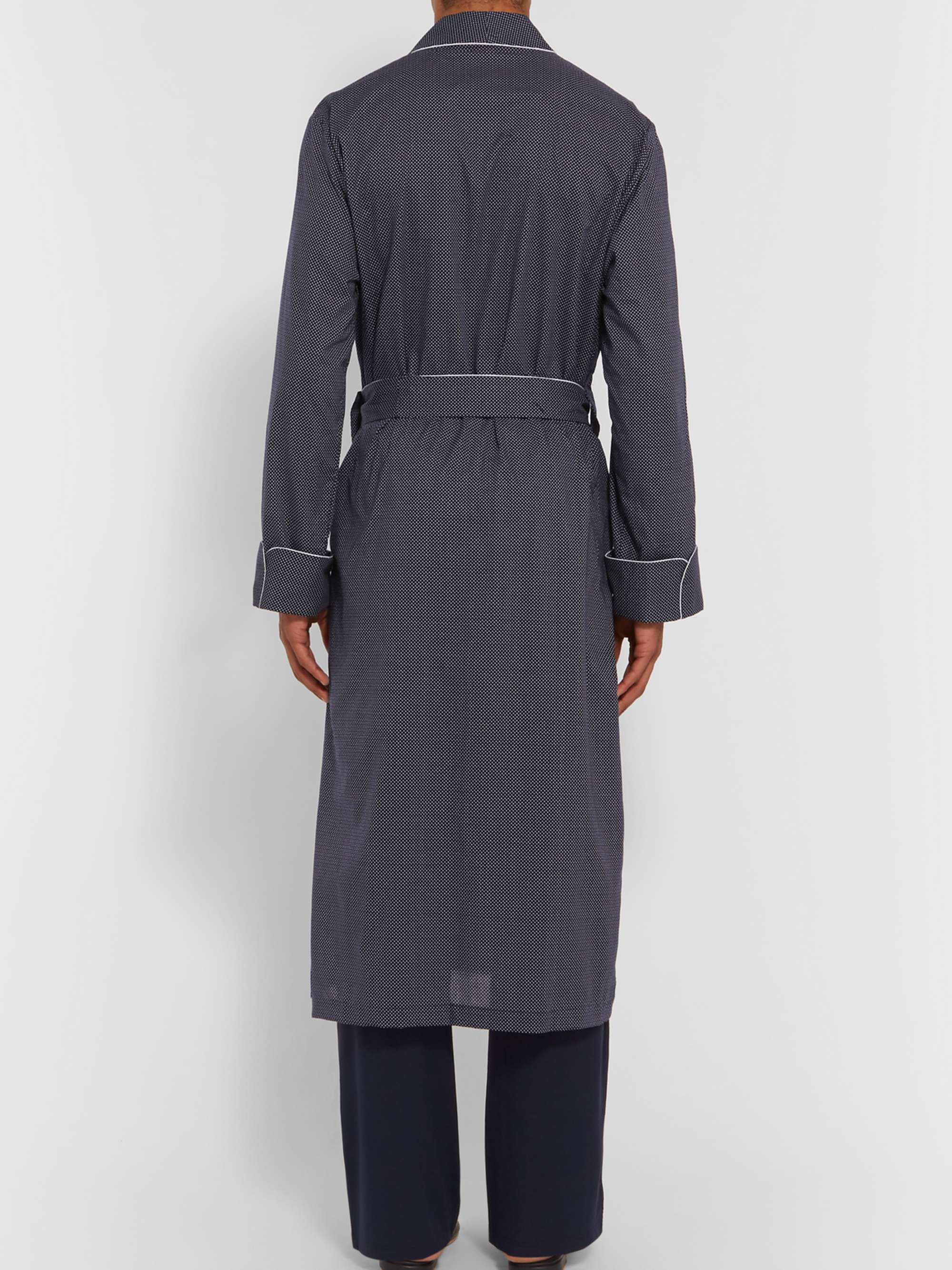 DEREK ROSE Plaza Polka-Dot Cotton Robe