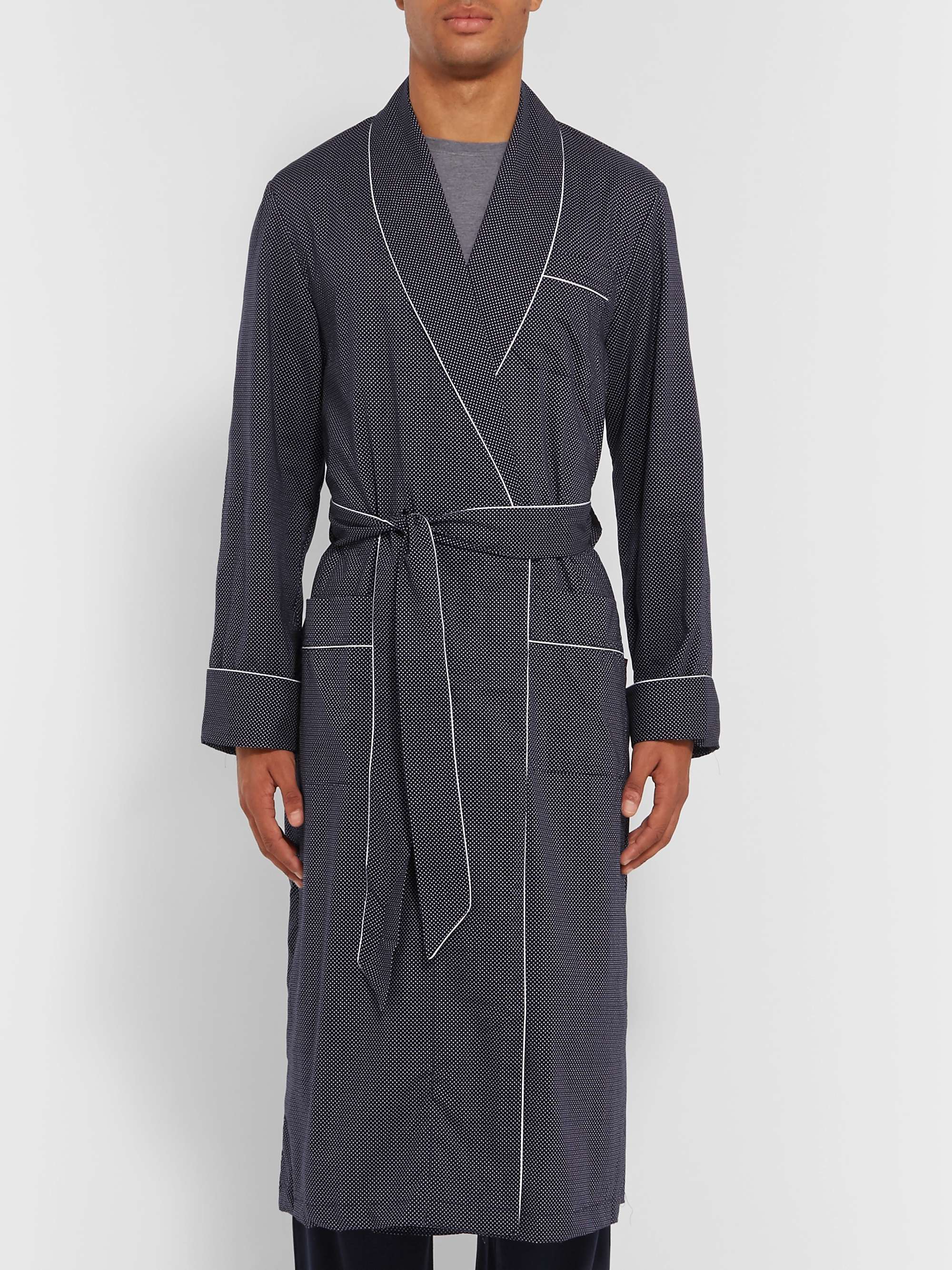 DEREK ROSE Plaza Polka-Dot Cotton Robe