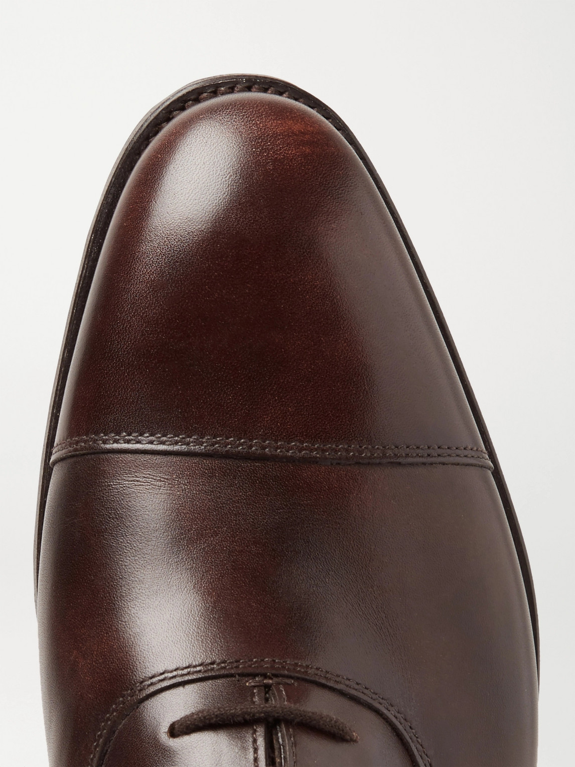 Shop John Lobb City Ii Burnished-leather Oxford Shoes In Brown