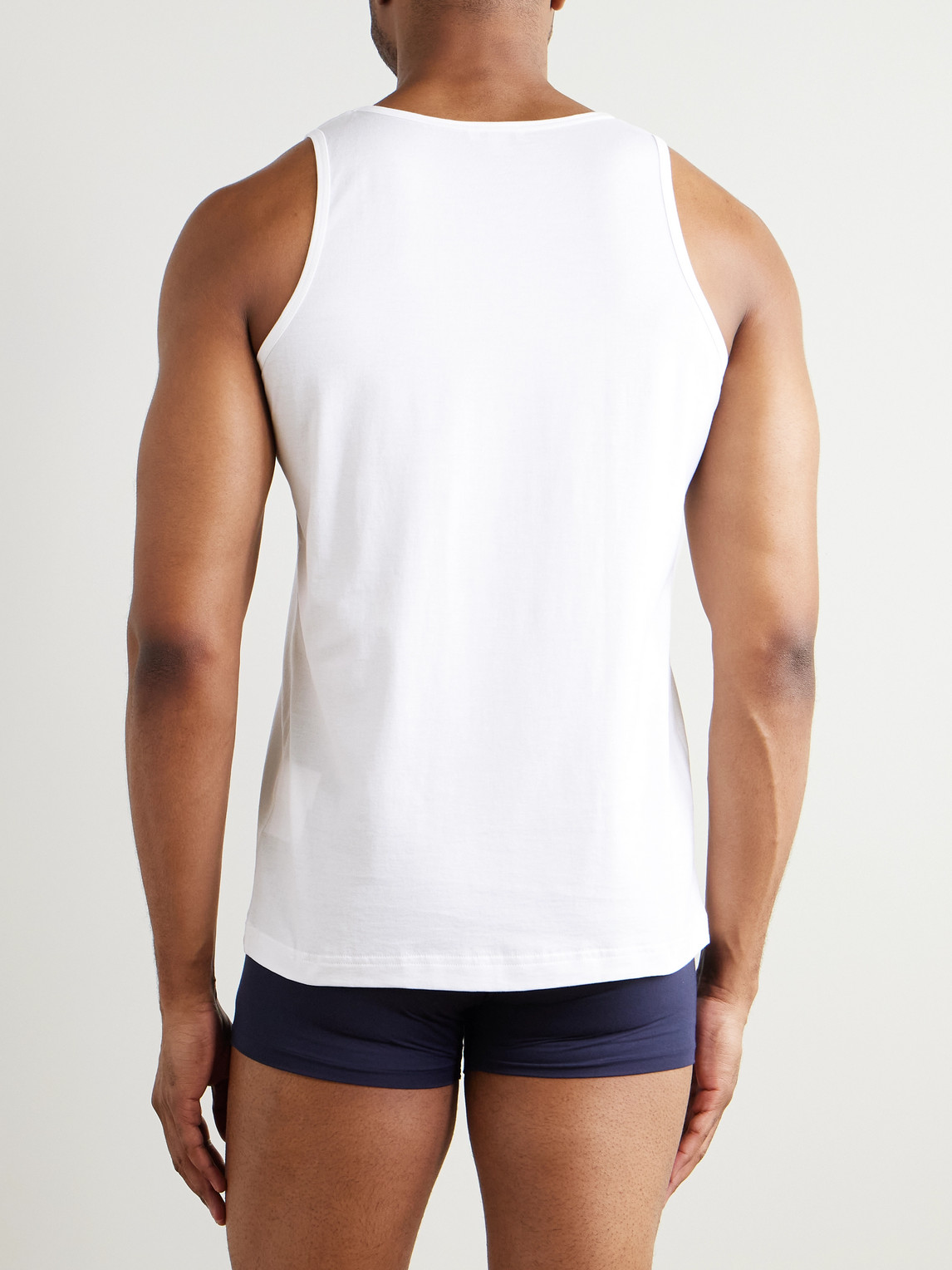 Shop Sunspel Cotton-jersey Tank Top In White