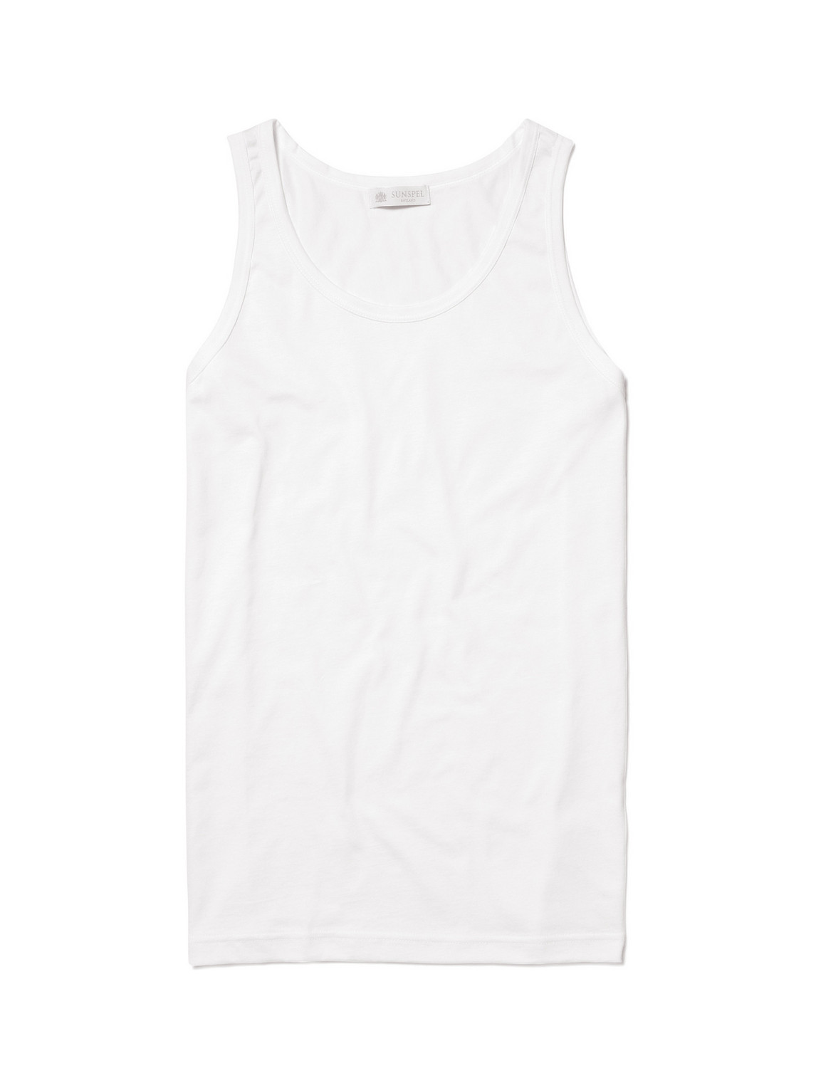 Shop Sunspel Cotton-jersey Tank Top In White