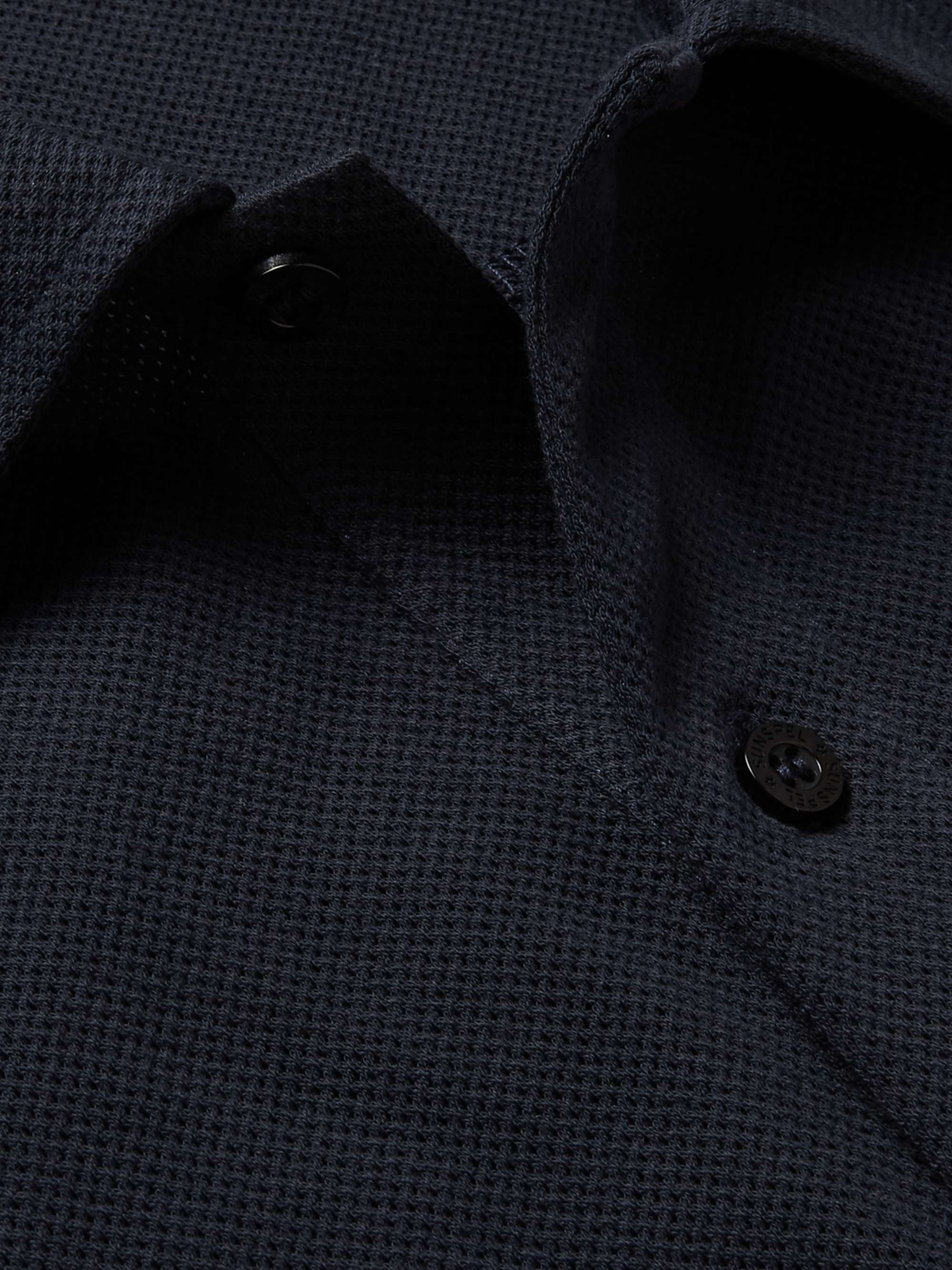 SUNSPEL Riviera Slim-Fit Cotton-Mesh Polo Shirt