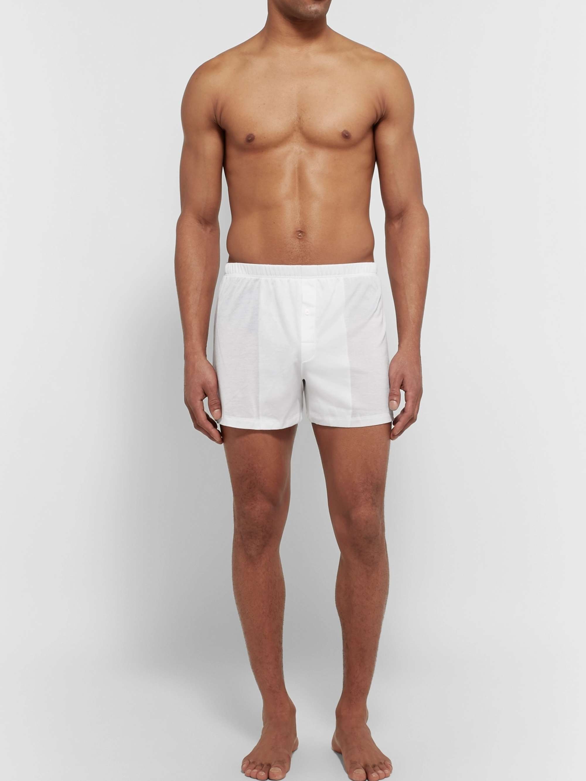 Sporty Mercerised Cotton Boxer Shorts