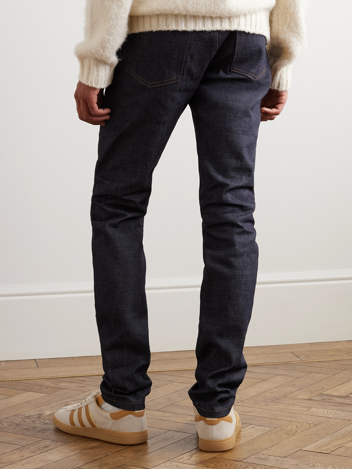 Shop Apc Petit New Standard Skinny-fit Dry Selvedge Denim Jeans In Blue