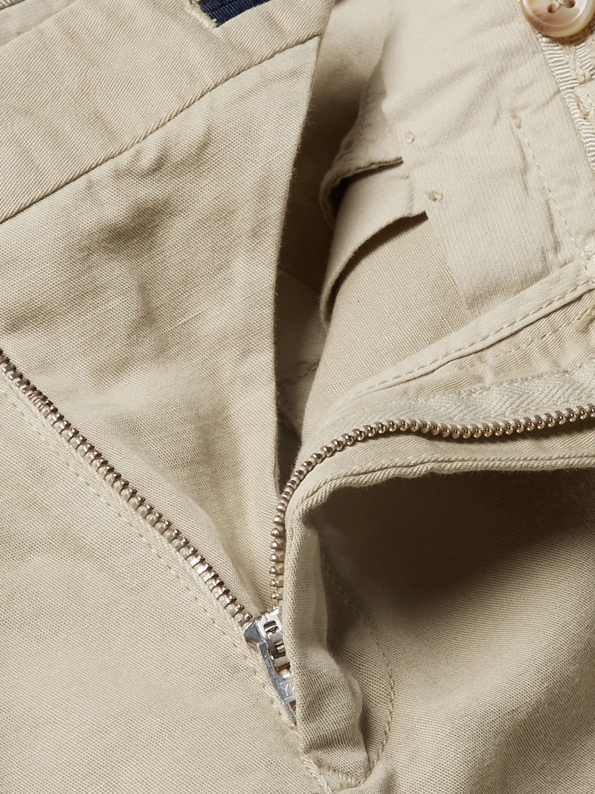 INCOTEX Slim-Fit Linen and Cotton-Blend Shorts