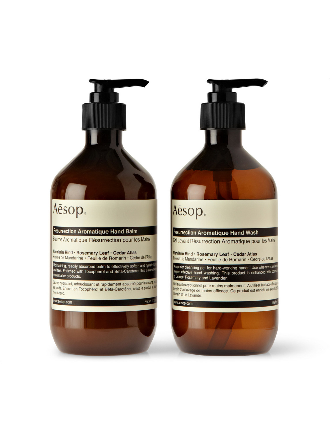 Aesop Resurrection Duet Hand Wash And Balm, 2 X 500ml In Colorless