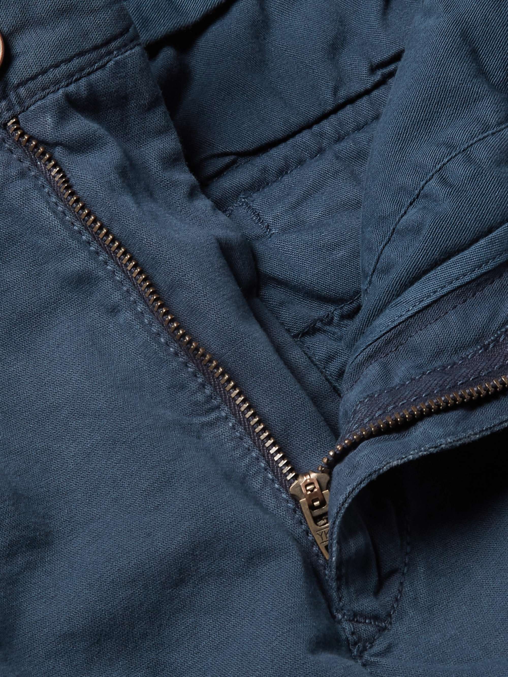 INCOTEX Washed Cotton and Linen-Blend Cargo Shorts